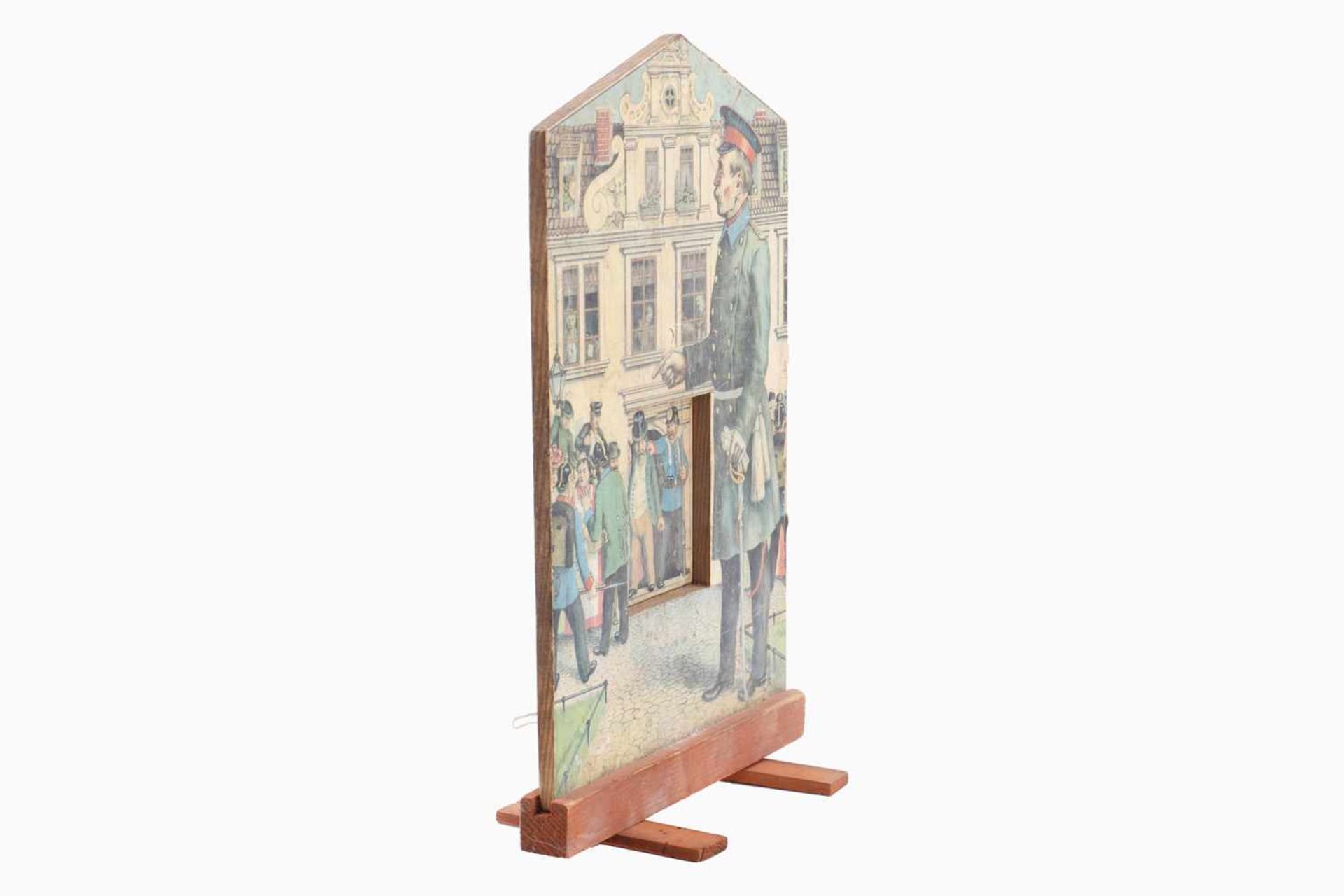 Zielscheibe für Schießspiel, um 1900, Holz, papierbeklebt, Höhe 34 cm, guter Zustand- - -22.50 % - Bild 2 aus 3