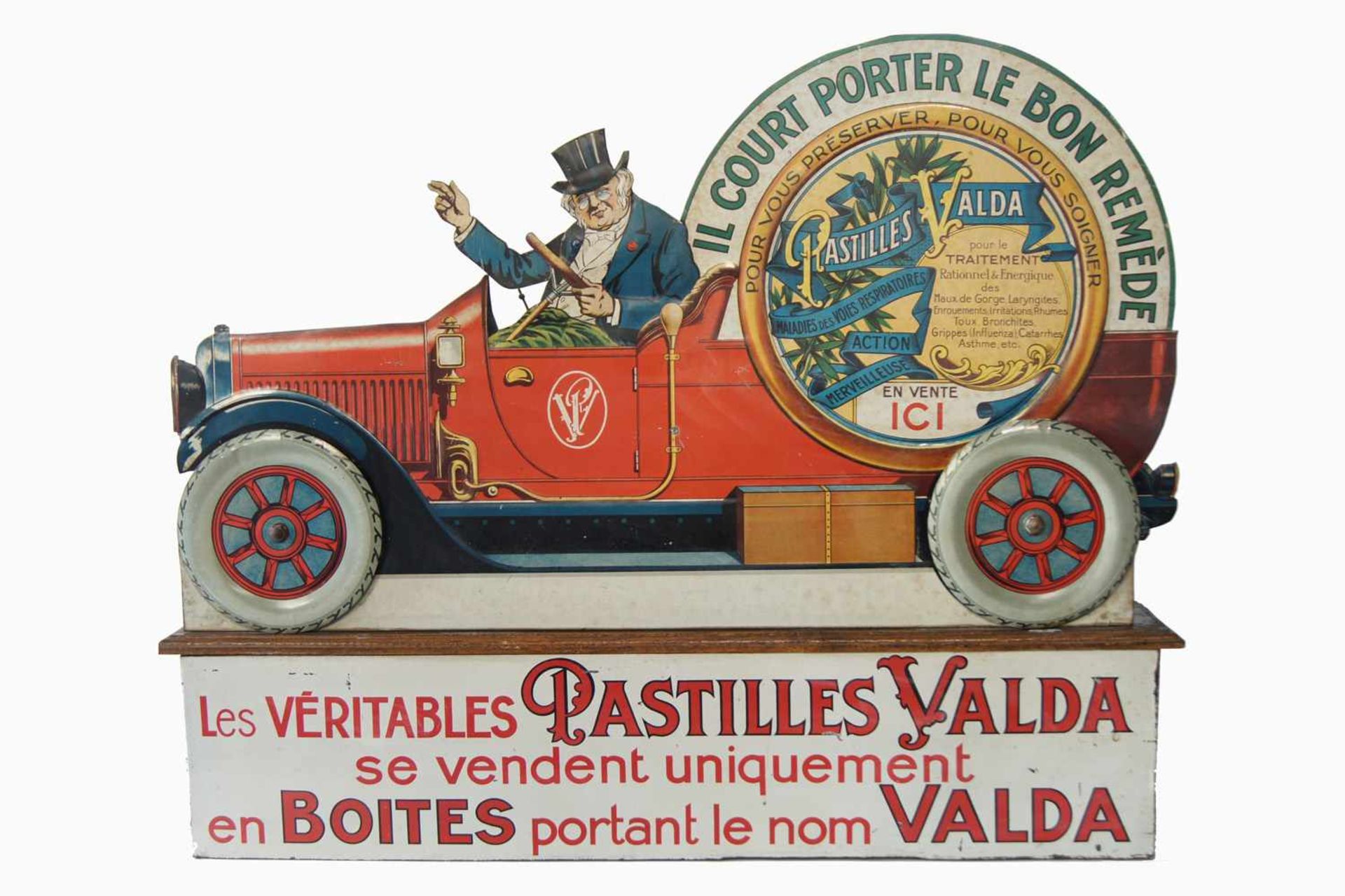 Franz. Werbeautomat, Valda Pastillen, um 1900, aus der größten Apotheke in Paris, Dr. Valda auf