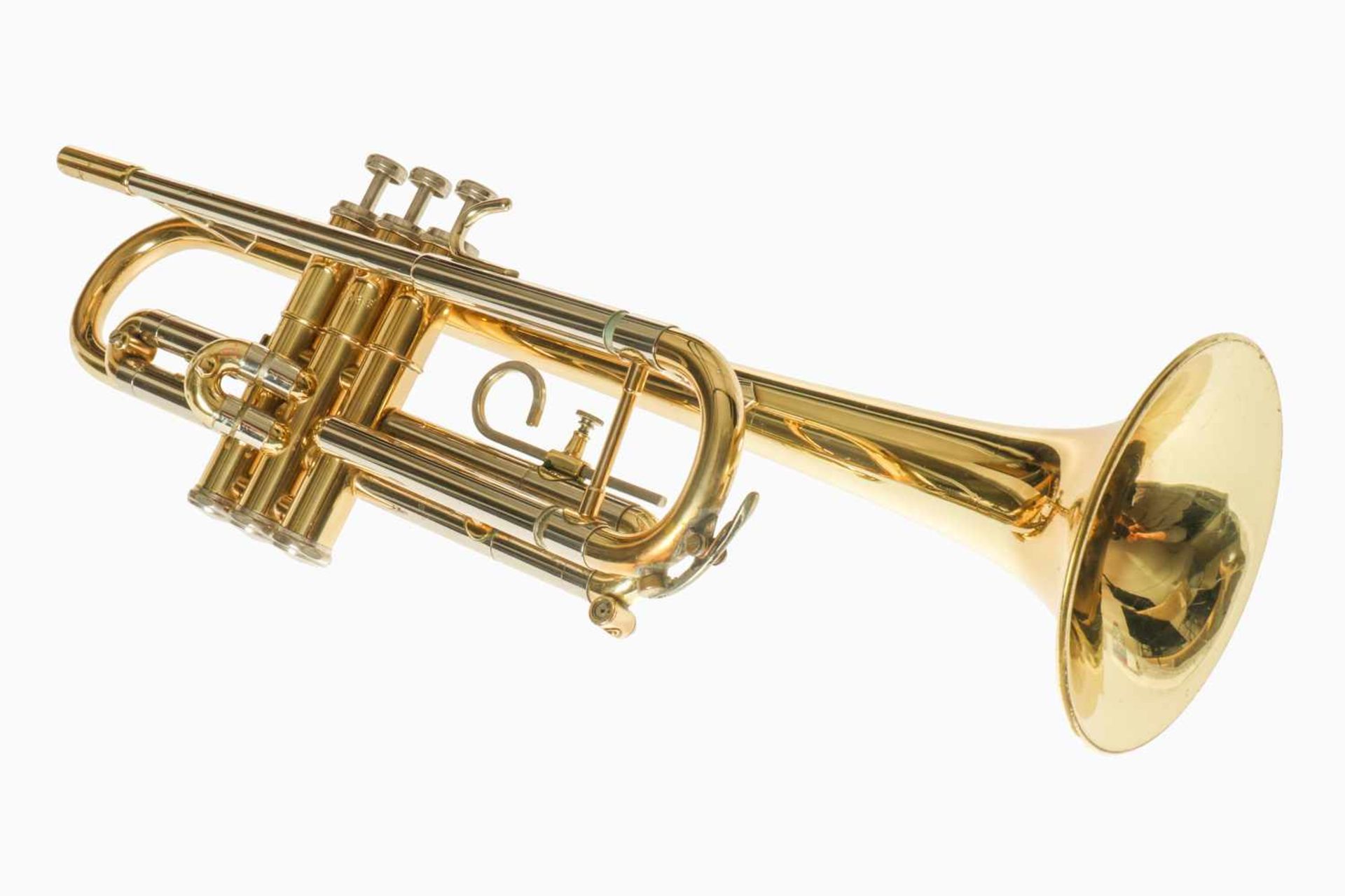Getzen Trompete "Capri", Nr. A 44066, mit Perlmutt-Ventil-Drückern, dazu Original-Koffer mit