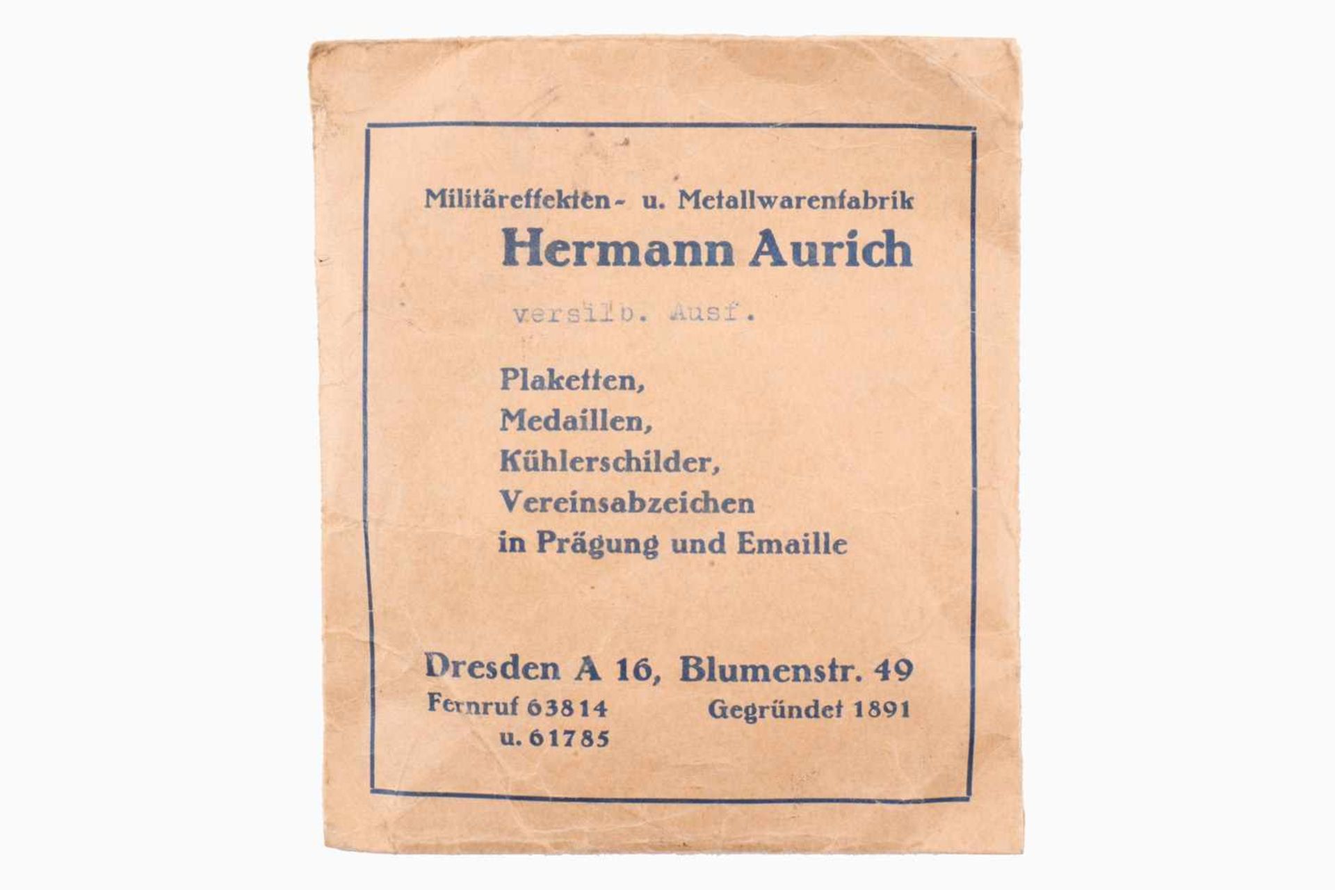 Teilnahme-Plakette, Acht-Berge-Fahrt im Erzgebirge, 1938, Fabrikation H. Aurich. Dresden, neuwertig, - Bild 3 aus 4