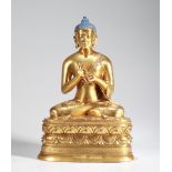 CHINESE GILT BRONZE FIGURE OF BHAISAJYAGURU