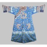 CHINESE EMBROIDERED SILK DRAGON ROBE