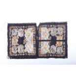 PAIR OF CHINESE EMBROIDERED SILK RANK BADGES