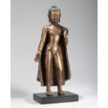 TIBETAN BRONZE ALLOY FIGURE OF SHAKYAMUNI