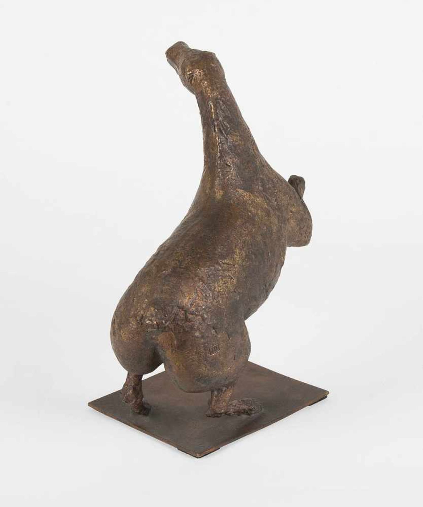 Dunkel, Joachim(1925 Berlin 2002)Steigendes Pferd. Bronze mit goldbrauner Patina. 1963. 26,5 x 28 - Bild 3 aus 3