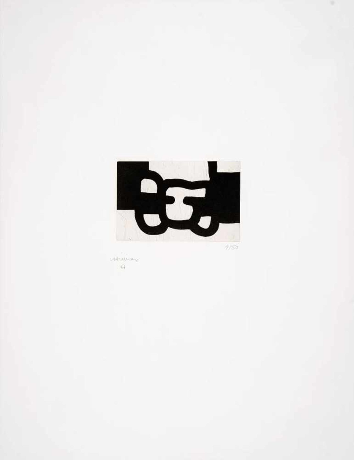 Chillida, Eduardo(1924 San Sebastián 2002)Antzo V. Aquatintaradierung auf Büttenkarton. 1985. 11,2 x - Bild 2 aus 2