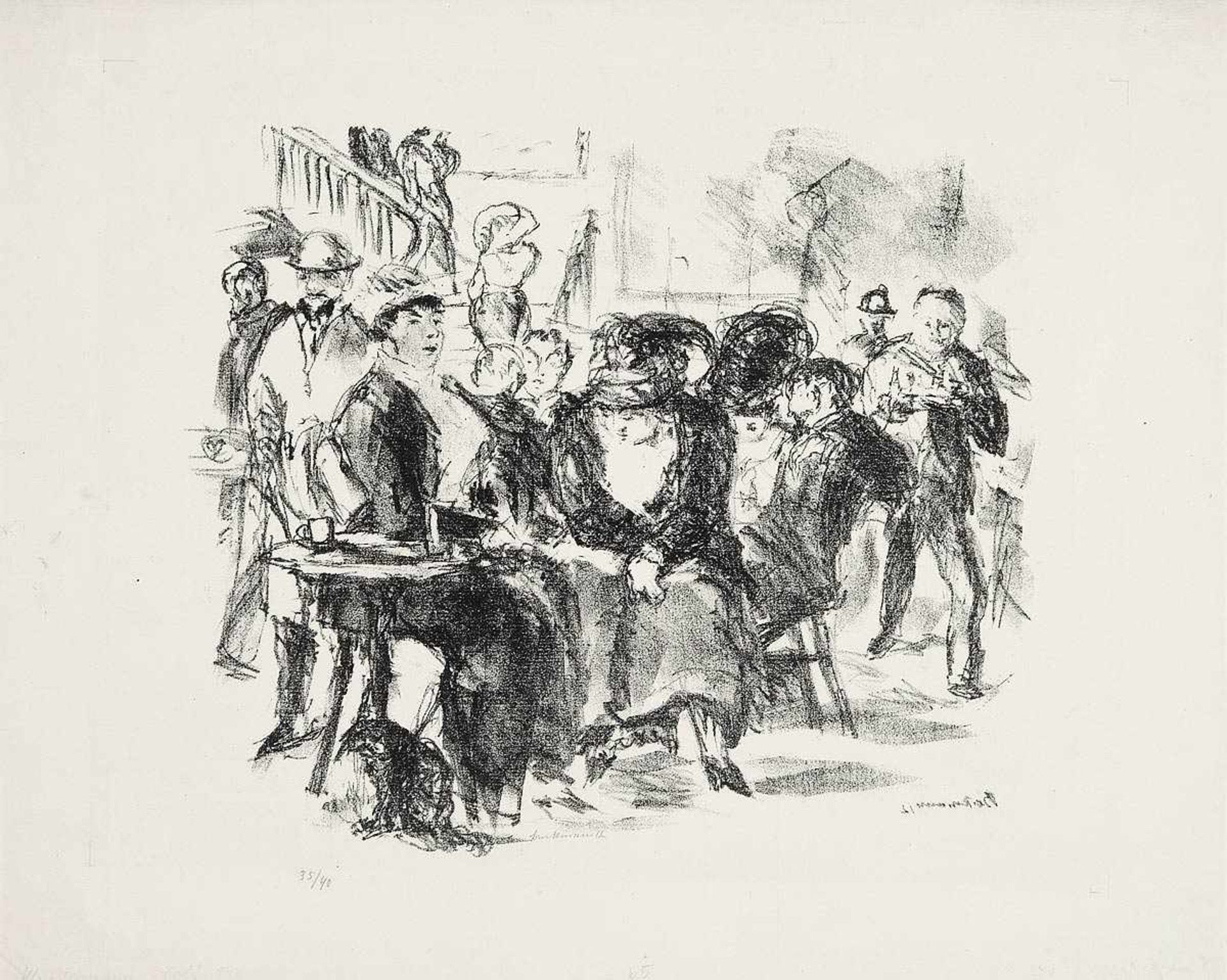 Beckmann, Max(Leipzig 1884 - 1950 New York)Admiralscafé. Lithographie auf Bütten. 1911. 26,8 x 30,