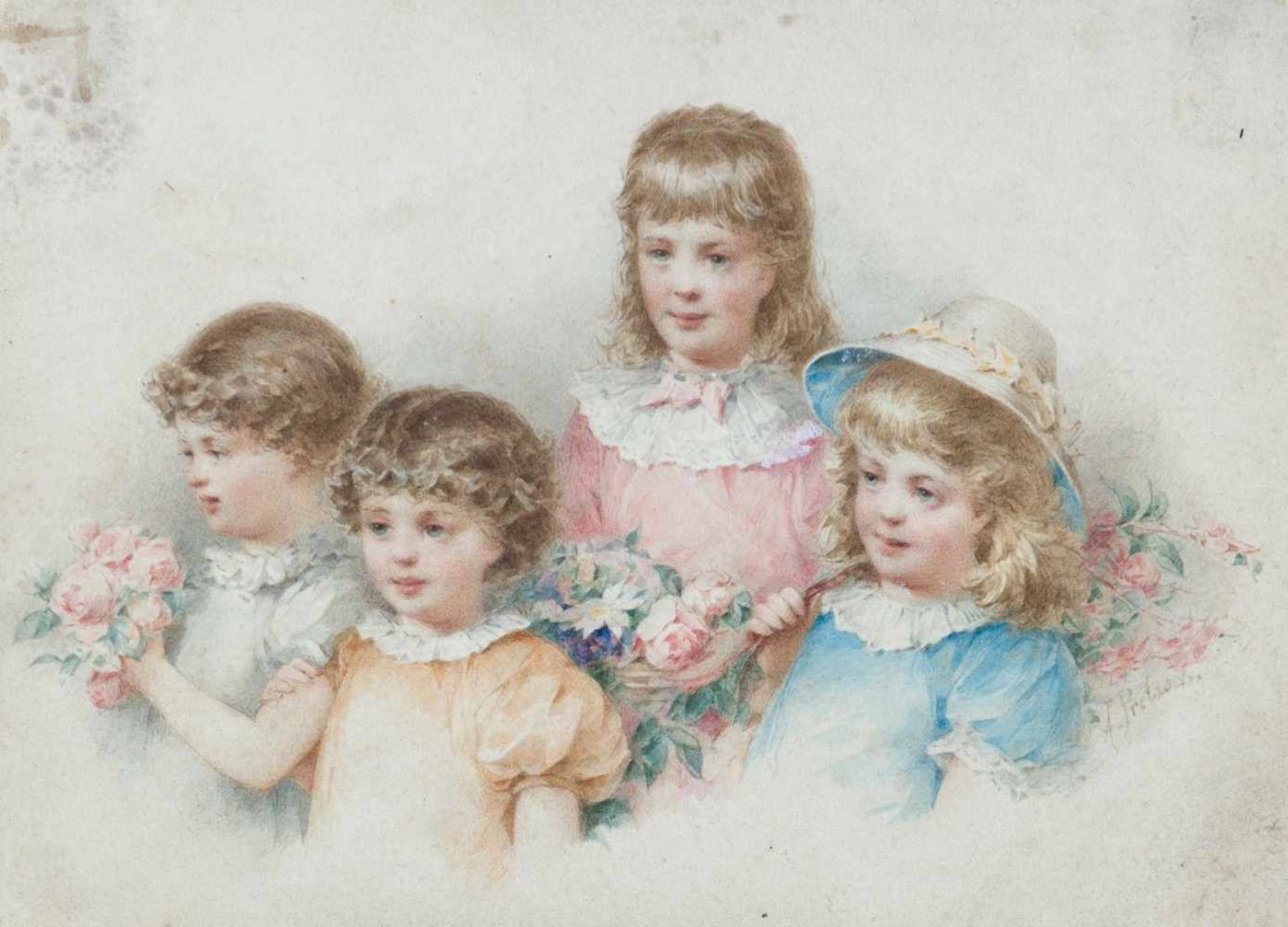 Pretzsch, August (geb. 1834 in Tharandt, tätig in Weimar)14 Kinderbildnisse und Porträts junger