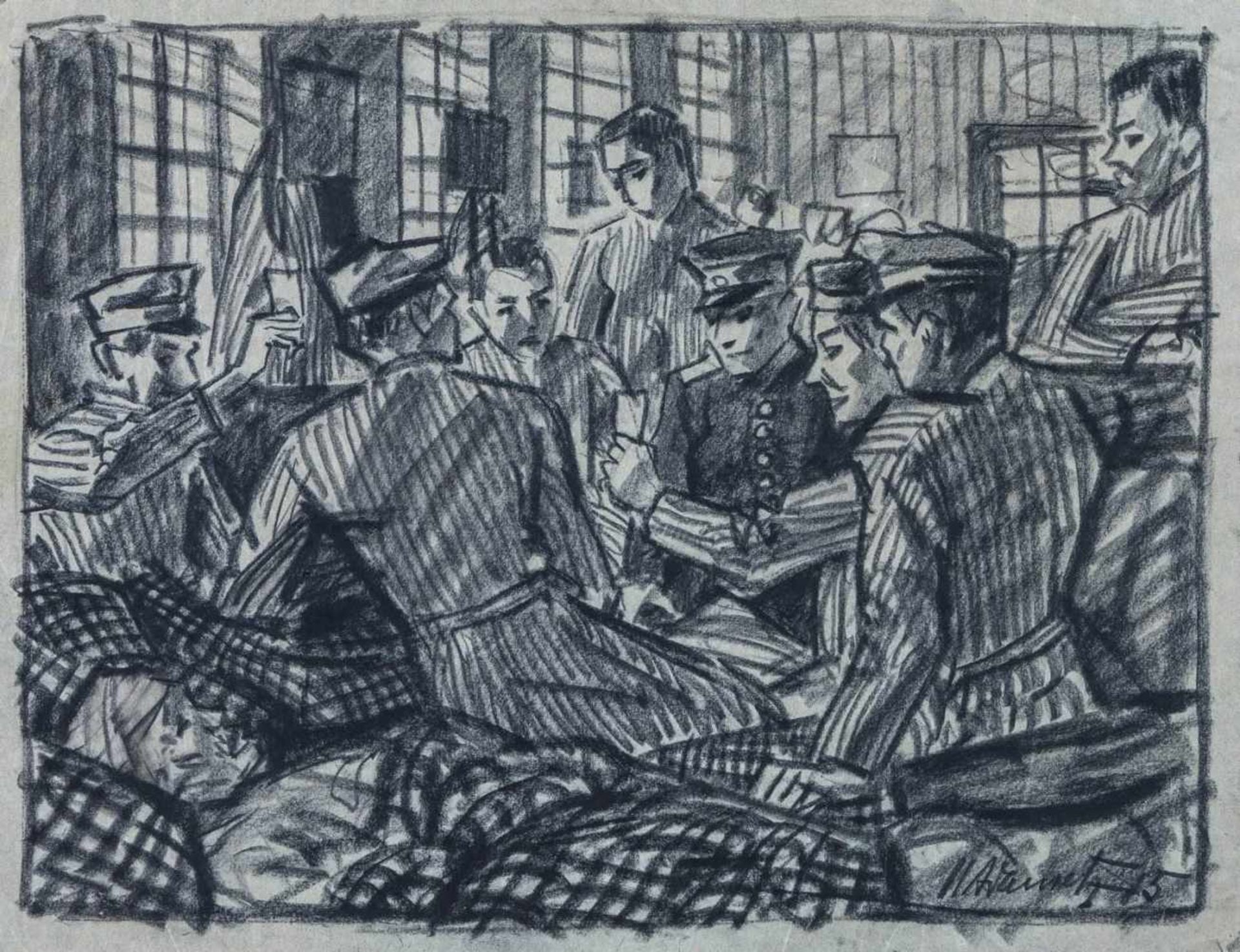 Adametz, Heinrich Emil (Düsseldorf, Berlin 1884-1971)Soldaten im Lazarett, 1915Konvolut von 7 - Bild 2 aus 2