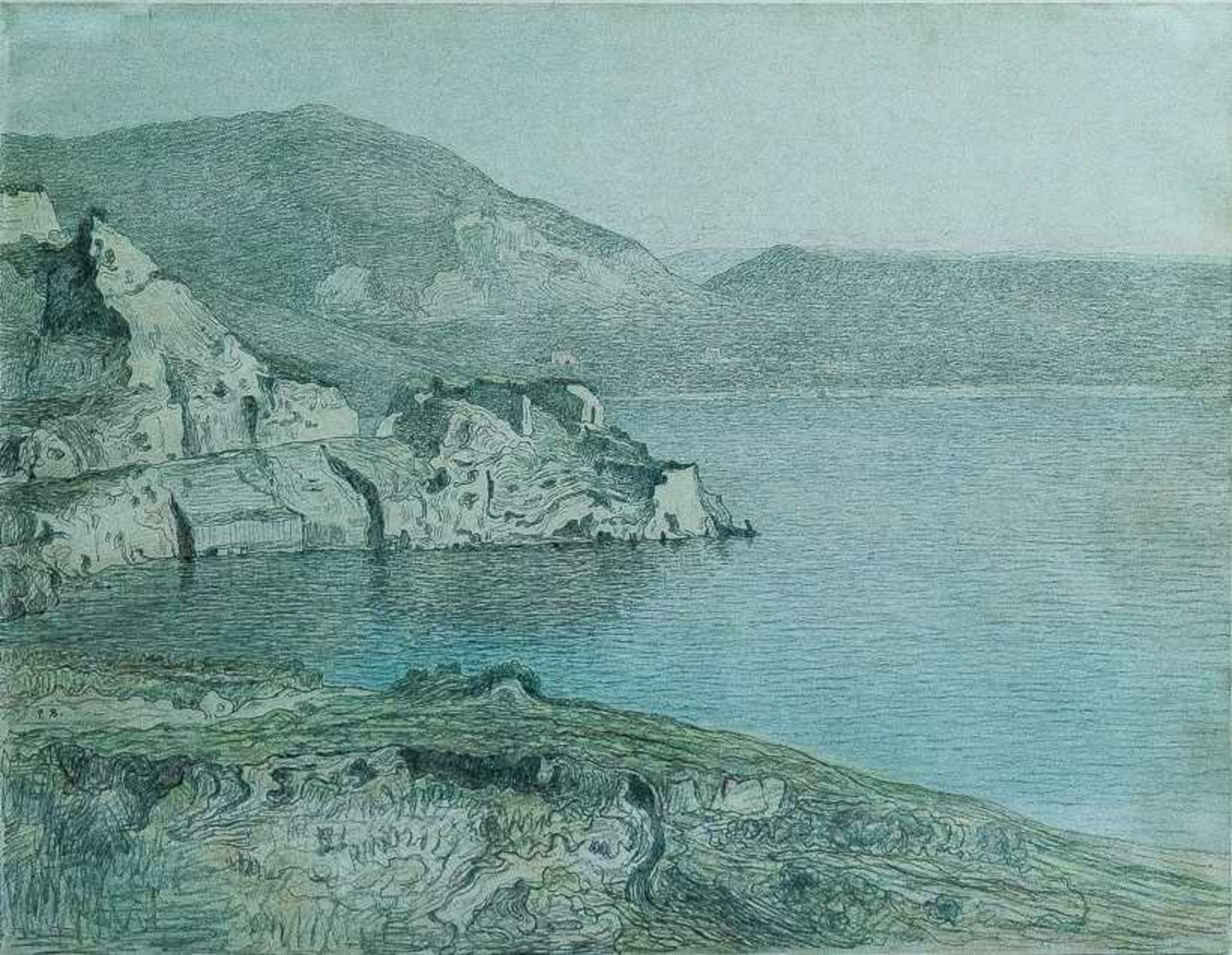 Baum, Paul (Meissen, Gimignano/Italien 1859-1932)Bucht an bergiger Mittelmeerküste mit felsigem