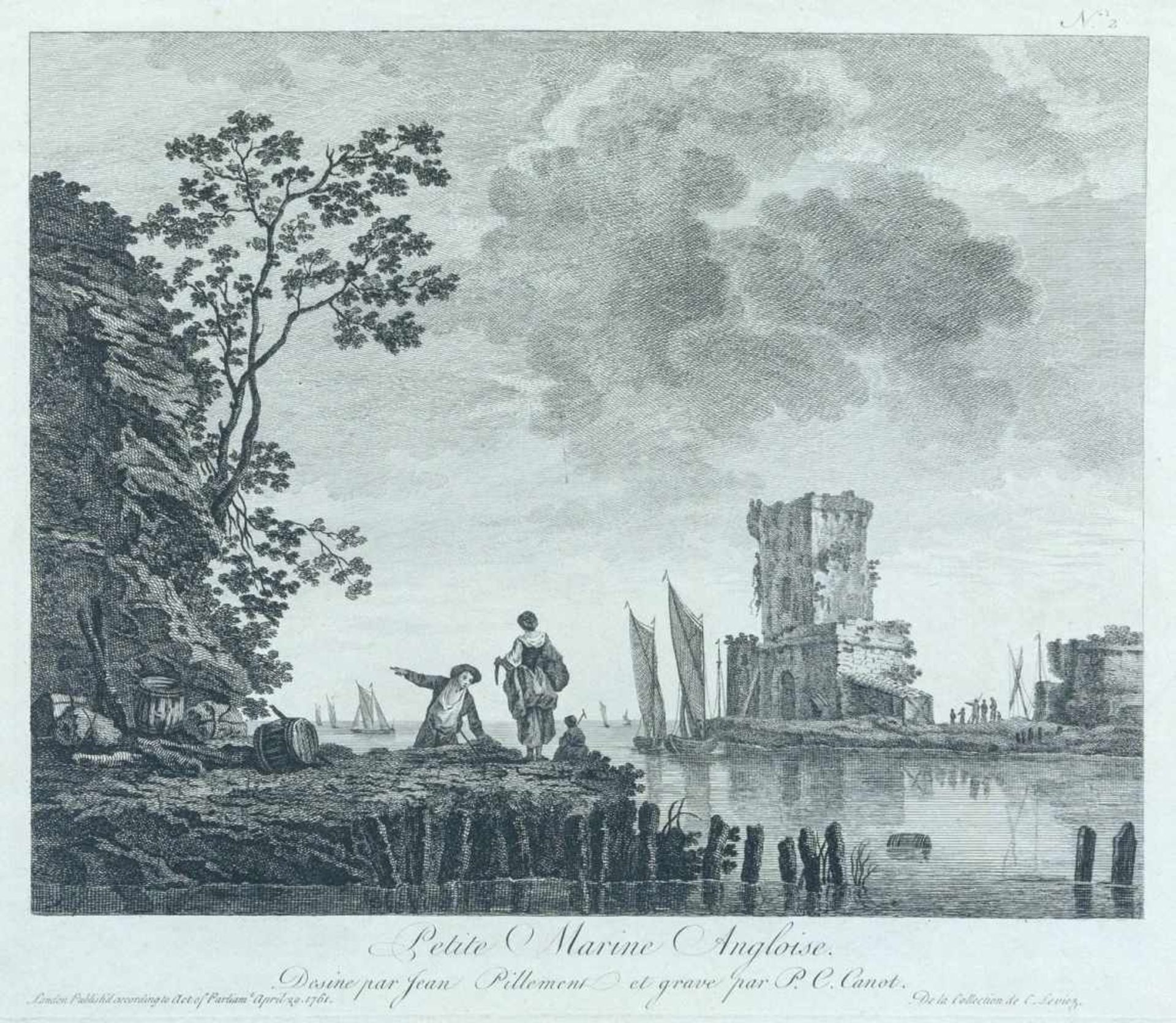 Pillement, Jean Baptiste (Lyon 1728-1808) , nachPetite Marine Angloise, No 2. Petite Marine