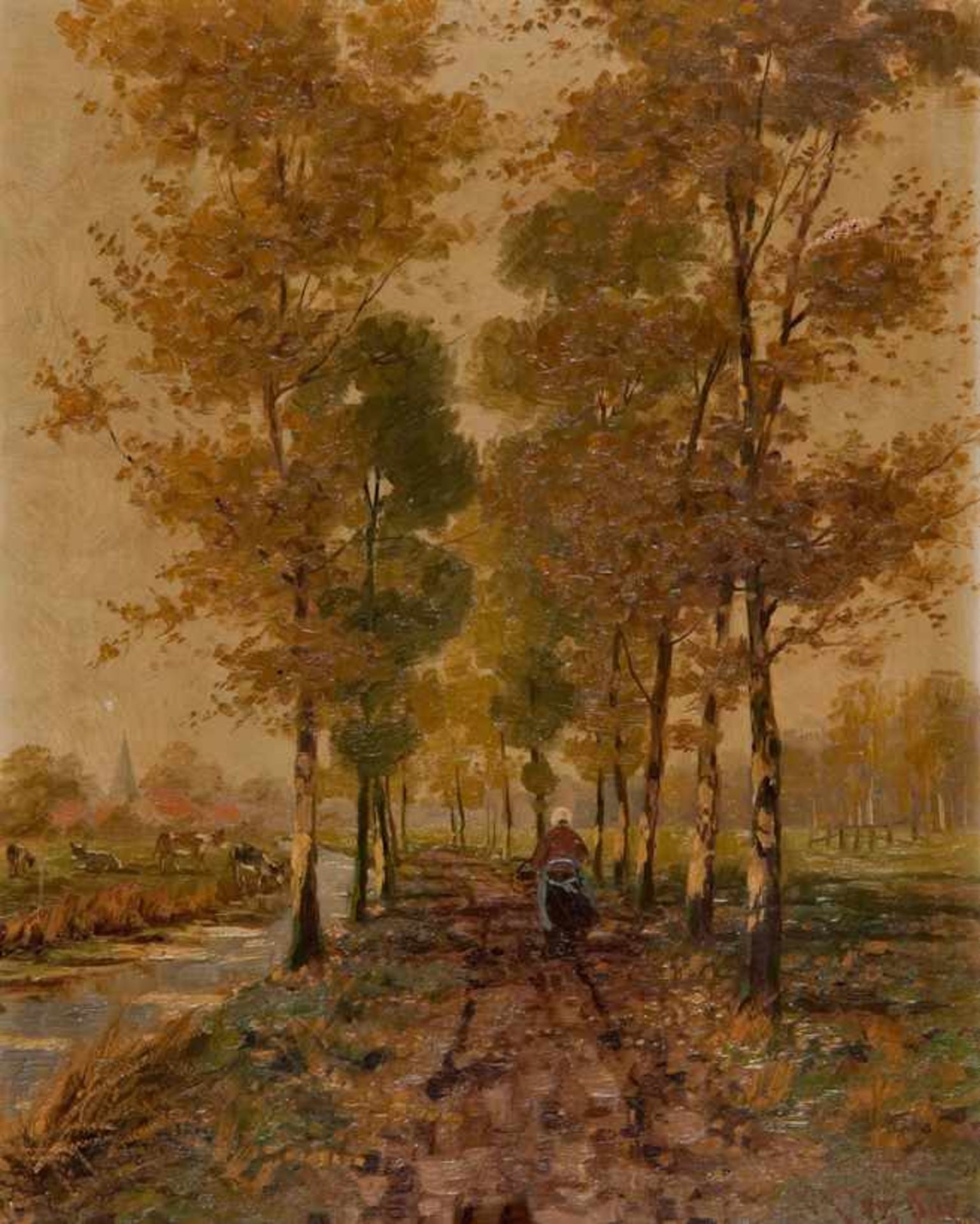Fey, Carl (Düsseldorf, 1867-1939)Herbst am BachSign. u. Ortsbez. D(üssel)d(or)f. Lwd. Ca. 54,5×42