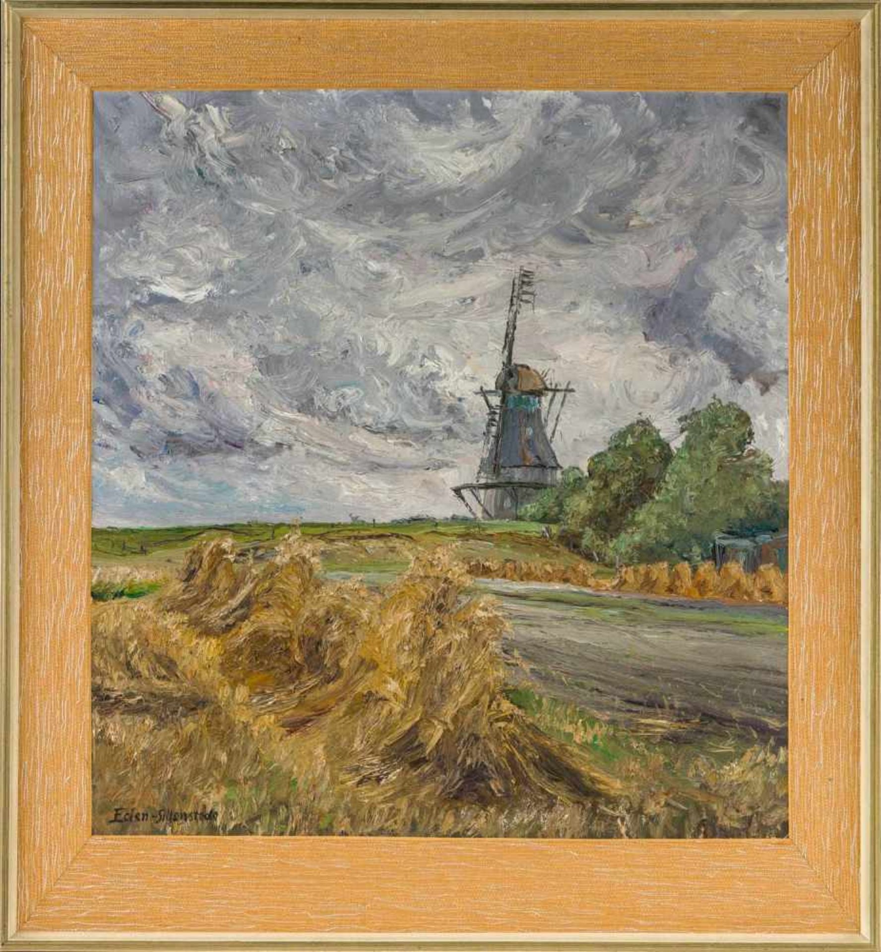 Eden-Sillenstede, Arthur (1899-1977, war ansässig in Jever)Dangaster-MühleSommerlandschaft mit