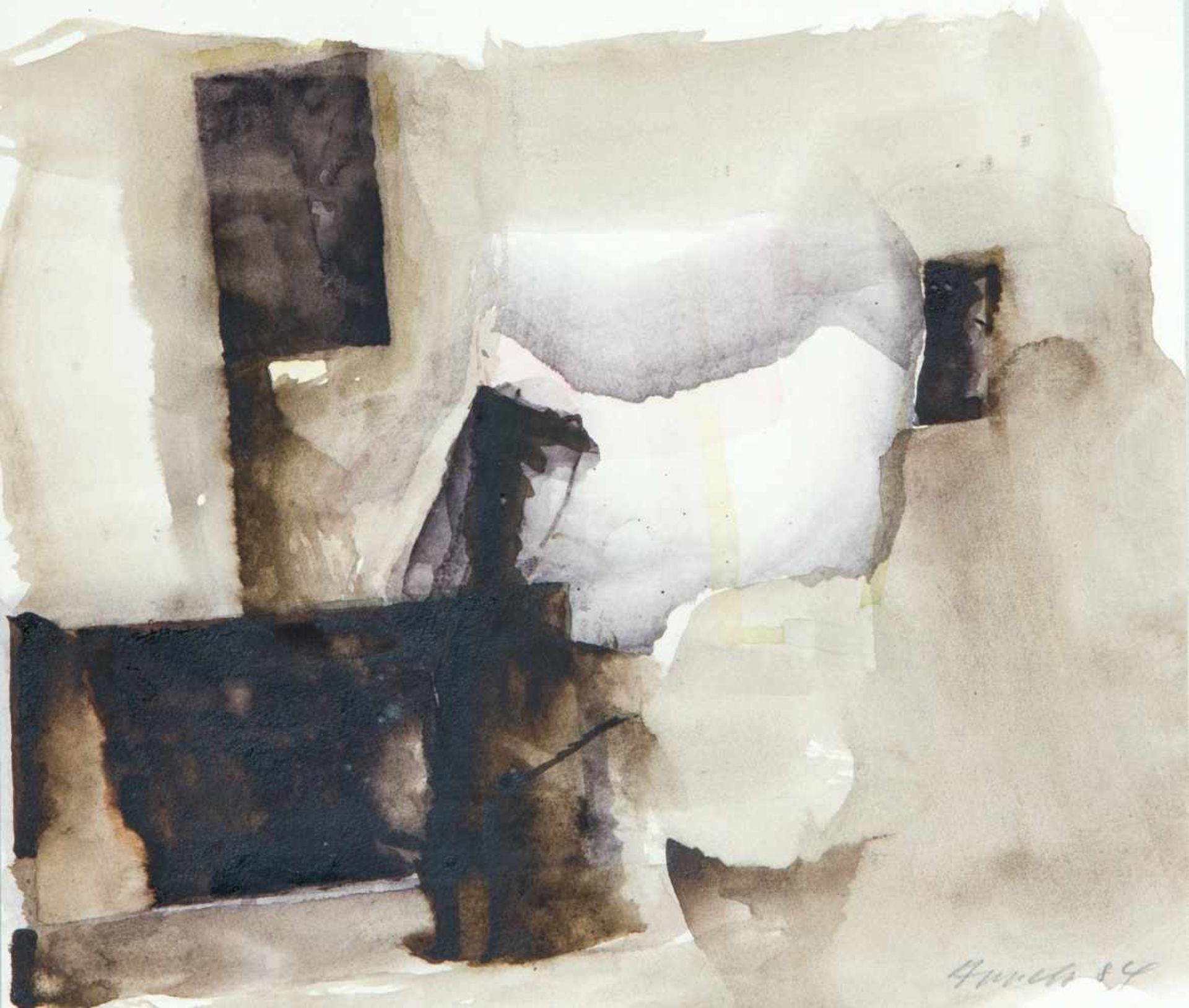 Appelt, Dieter (geb. 1935 Niemegk)Ohne Titel, 1984Aquarell auf Papier. Ca. 22×25,7 cm. Sign. u. dat.