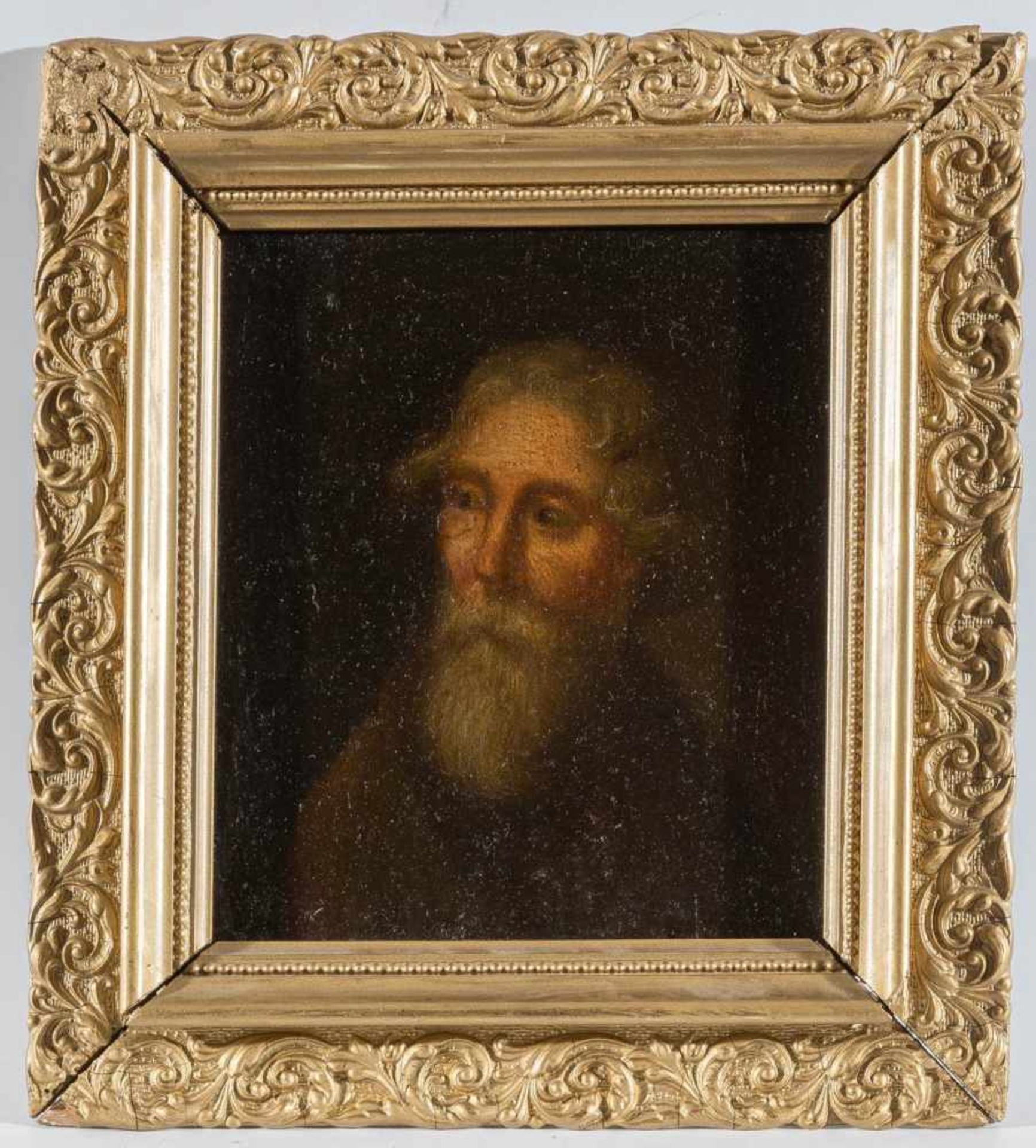 Unbekannte MalerDrei Porträtsa) Brustbildnis eines Gelehrten, 18. Jh. Holz 15×17 cm. R. b)