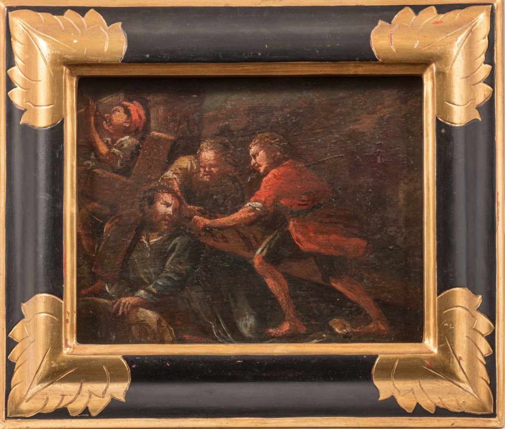 Italienischer Maler (wohl 17. Jh.)KreuztragungHolz 24,5×31 cm. R.(58502)- - -20.00 % buyer's premium
