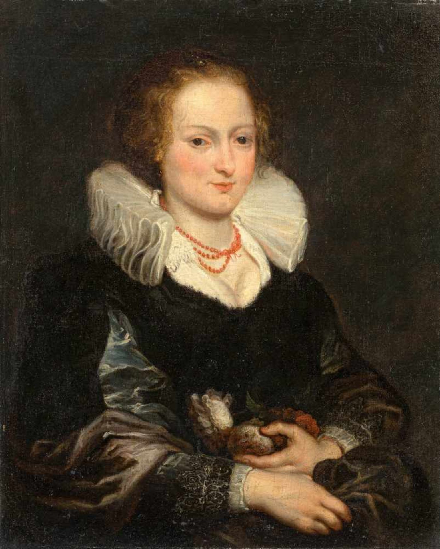 Rubens, Peter Paul (Siegen, Antwerpen 1577-1640) , UmkreisPorträt einer DameIn dunklem
