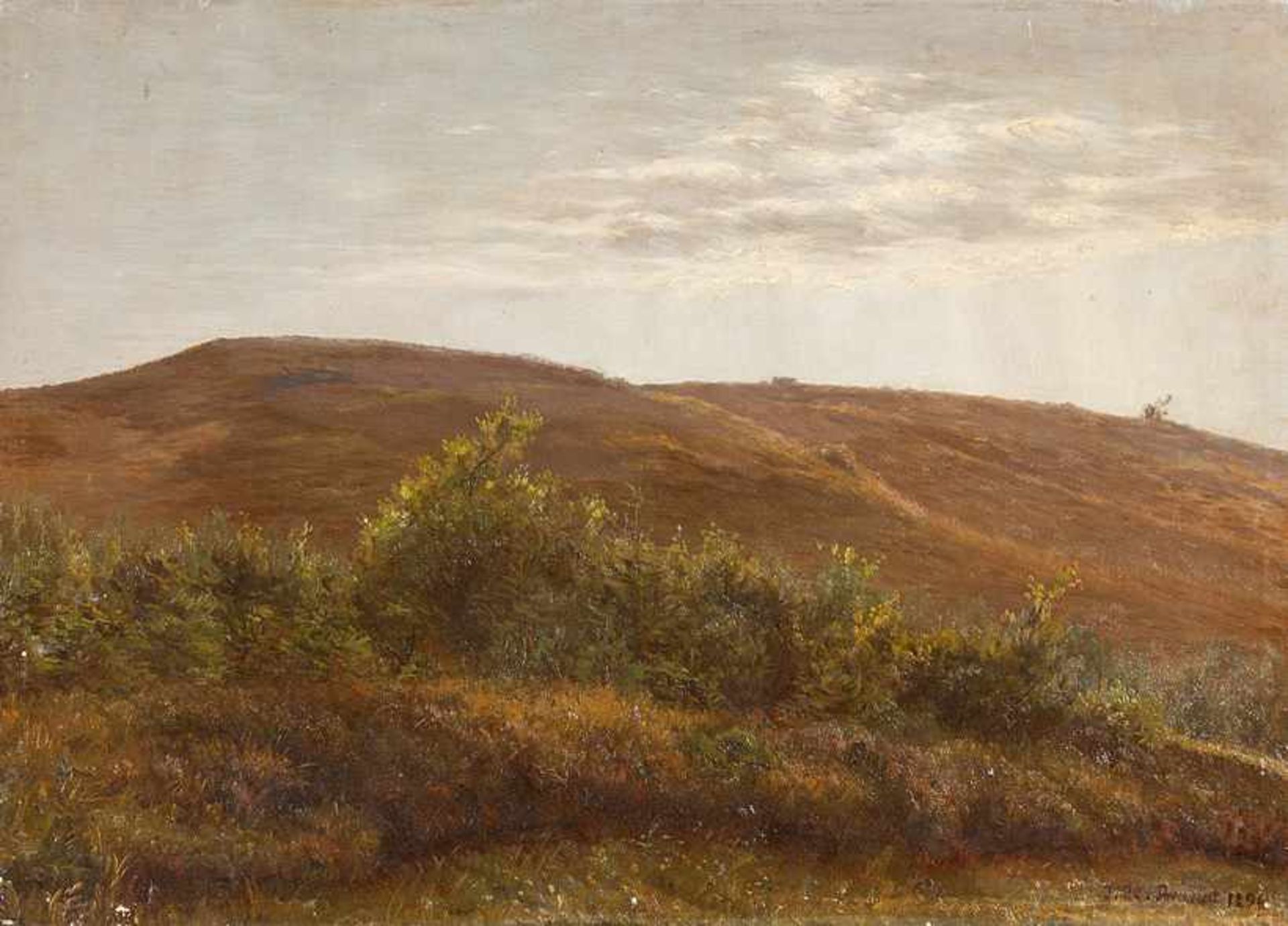 Klein-Diepold, Julian (Dortmund, Norderney 1868-1947)Hügellandschaft und AlleeSign. Malkarton. 35× - Bild 2 aus 2