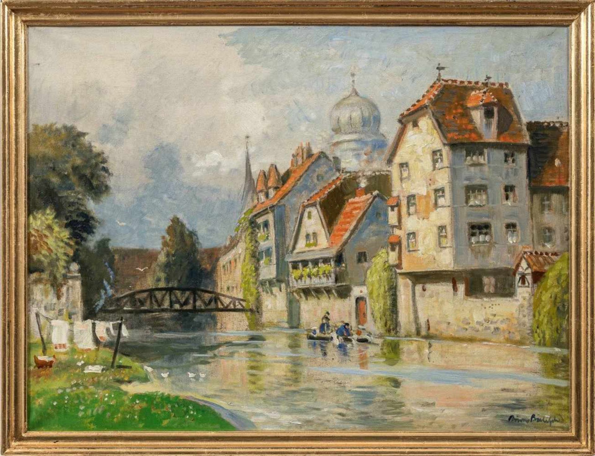 Bielefeld, Bruno (Blumenau, Berlin 1879-1973)NürnbergBlick von Insel Schütt auf die Pegnitz und