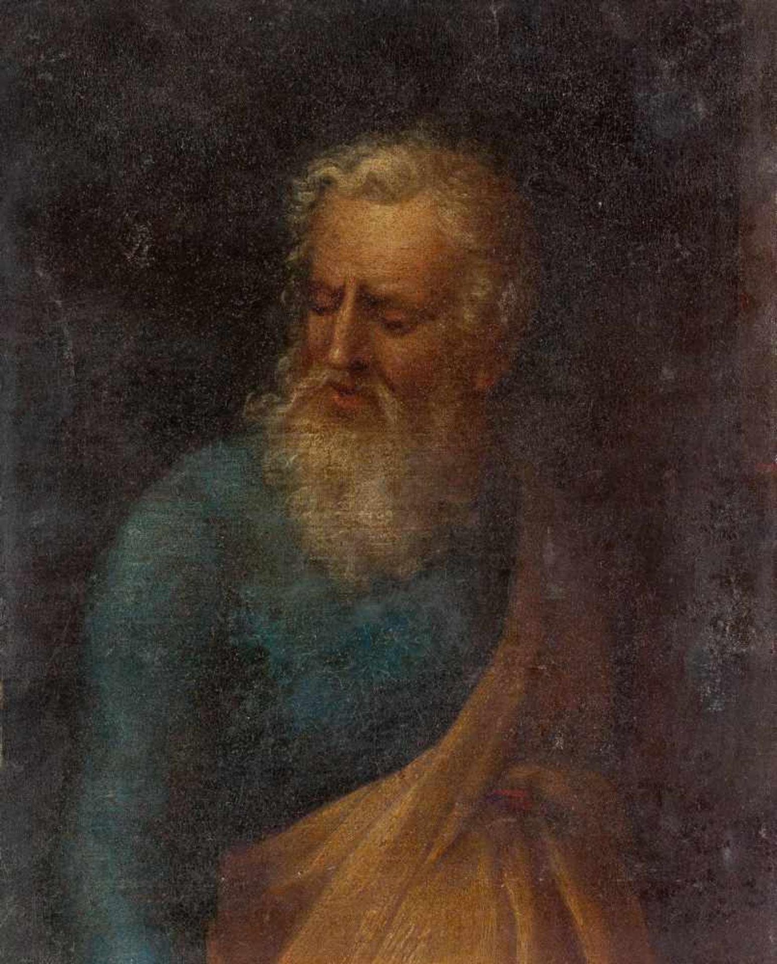 Unbekannte MalerDrei Porträtsa) Brustbildnis eines Gelehrten, 18. Jh. Holz 15×17 cm. R. b) - Bild 3 aus 3