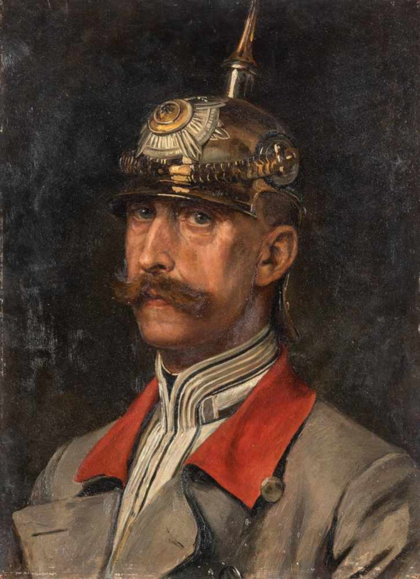 Kanitz, Ada, Gräfin von (um 1903)Offizierin feldgrauem Mantel mit roten Kragenspiegeln und