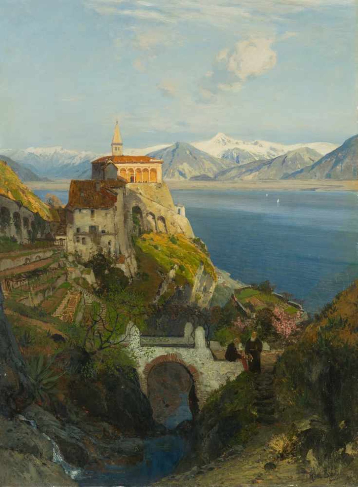 Bartels, Hans von (Hamburg, München 1856-1913)Santa Maria del Sassoüber dem Lago Maggiore. Sign.