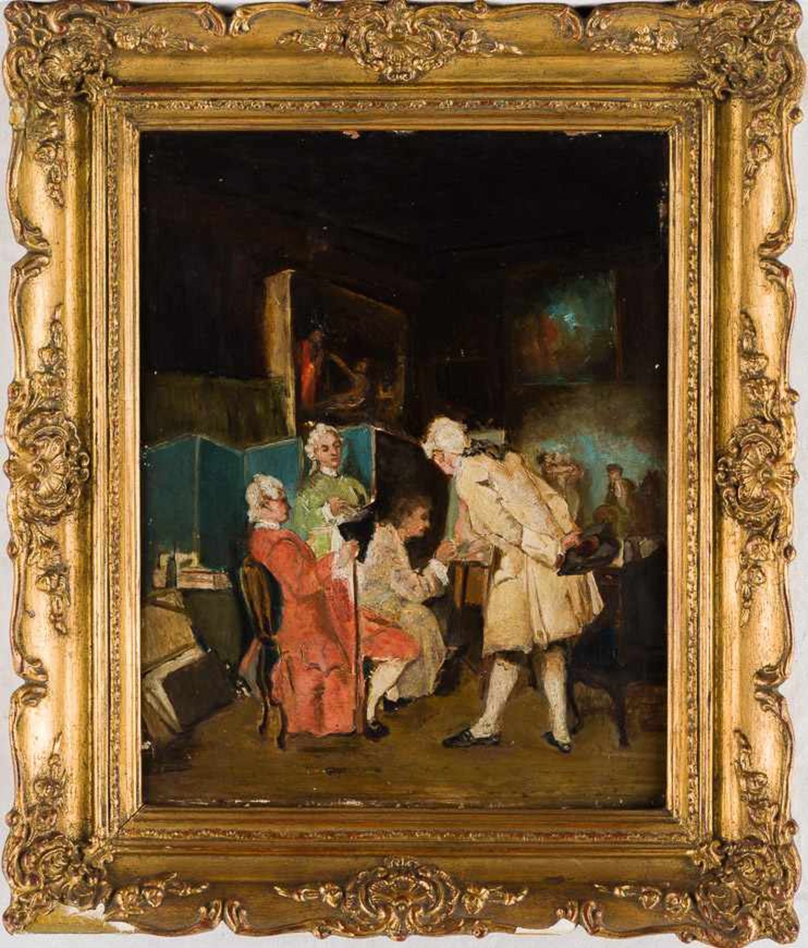 Fichel, Eugène (Paris 1826–1895) , zugeschriebenDie Kunstkenner im Atelier des MalersNeugierige