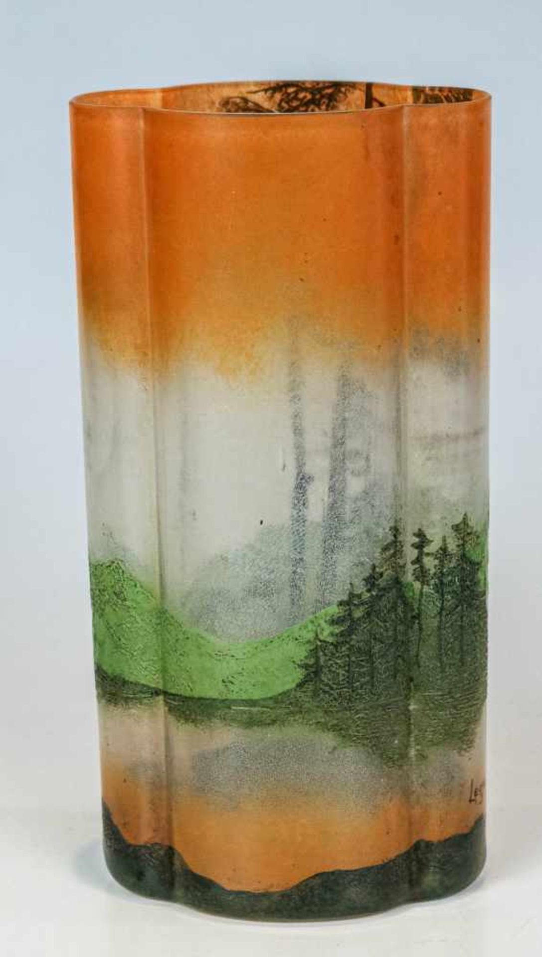 Vase mit WasserlandschaftLegras & Cie., Verreries de St. Denis, 1920er JahreUmlaufend reliefiert - Bild 2 aus 4