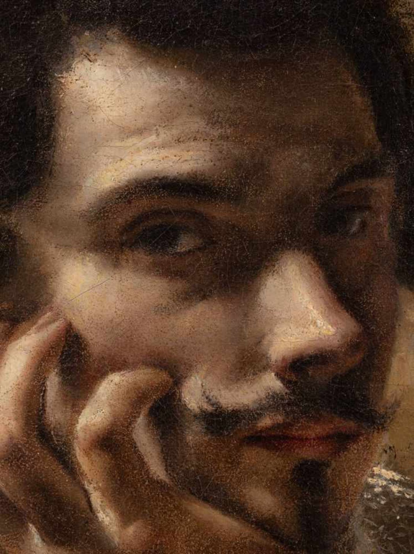 Borgianni, Orazio (Rom 1576-1616)Selbstporträt1602-06Brustbildnis in schwarzem Rock und - Bild 2 aus 4