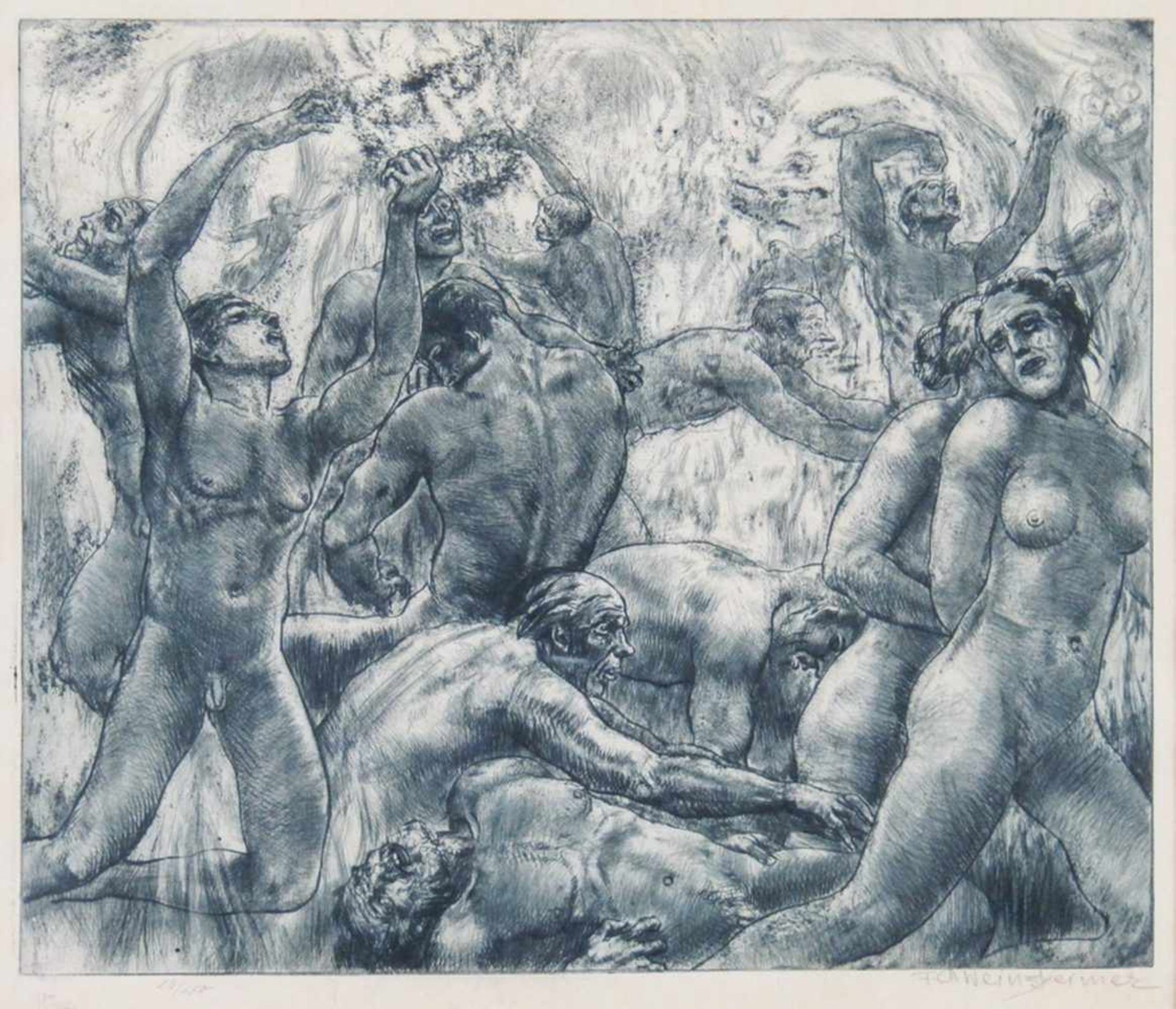 Weinzheimer, Friedrich August (Golzheim, Florenz 1883-1947)Szene aus der Folge "Dante – Inferno"