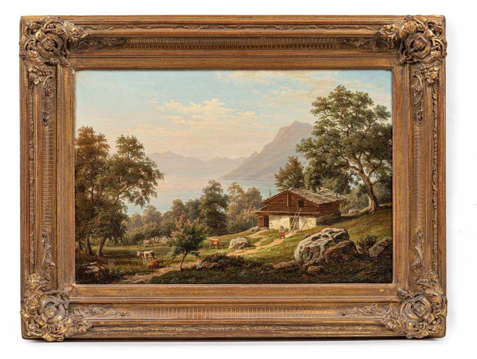 Dittmann, Edmund (Berlin, nachweisbar um 1856-1887)BrienzerseeSchweiz. Bez. mit B. Lwd. 40×58 cm.