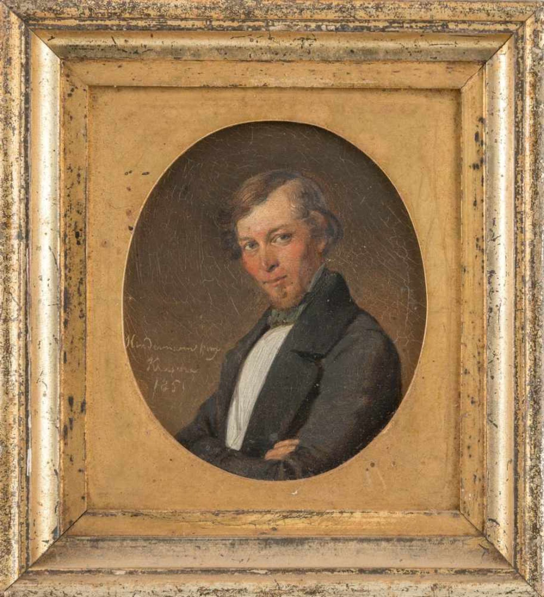 Kindermann, Adolph (Lübeck, Hamburg 1823-1892)Karl Gruhl (1820-1859)Brustbildnis mit blondem Haar