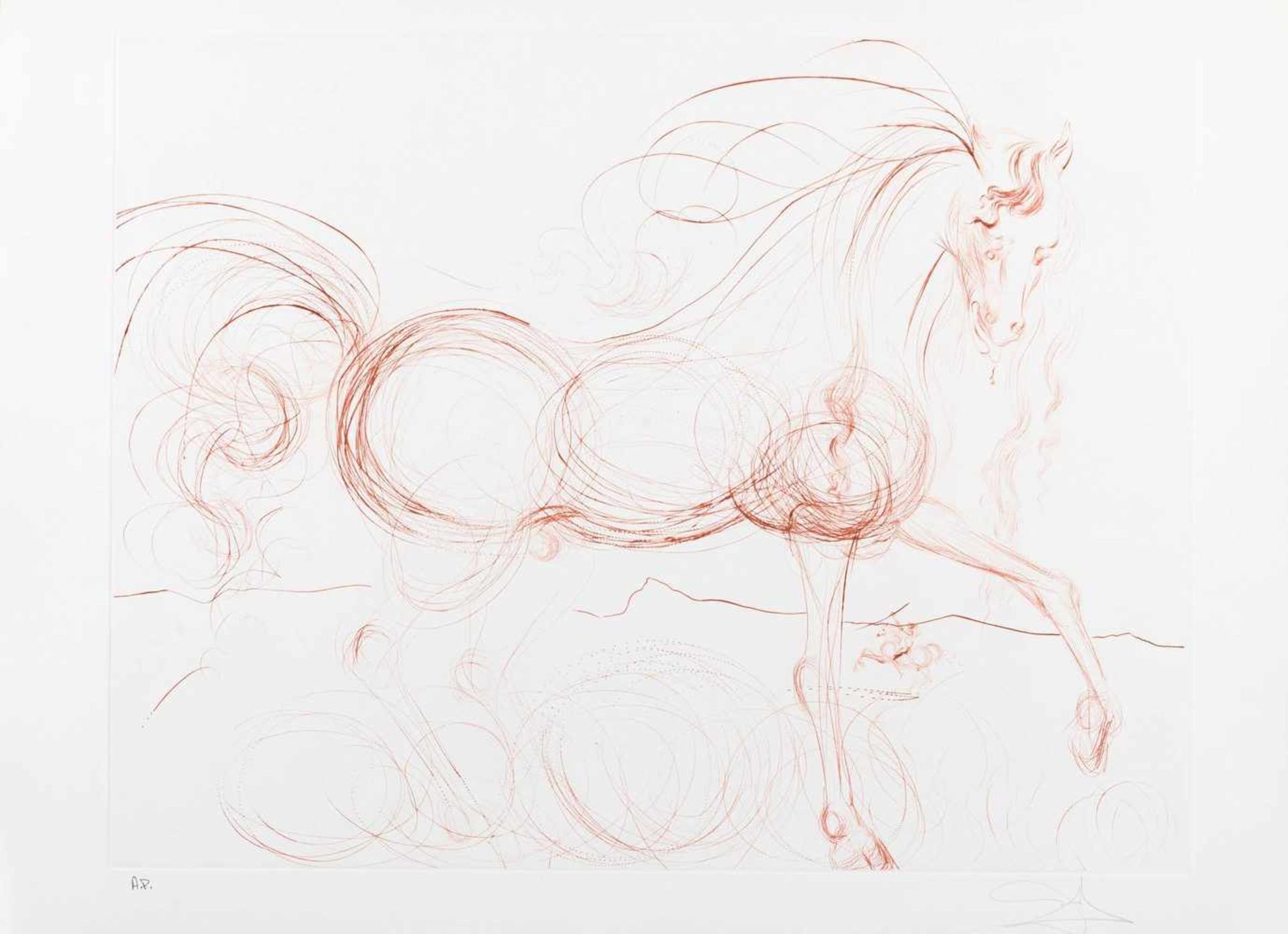 Dalí, Salvador (Figueres/Spanien 1904-1989)L'Etalon blanc (Hommage au cheval)1973/