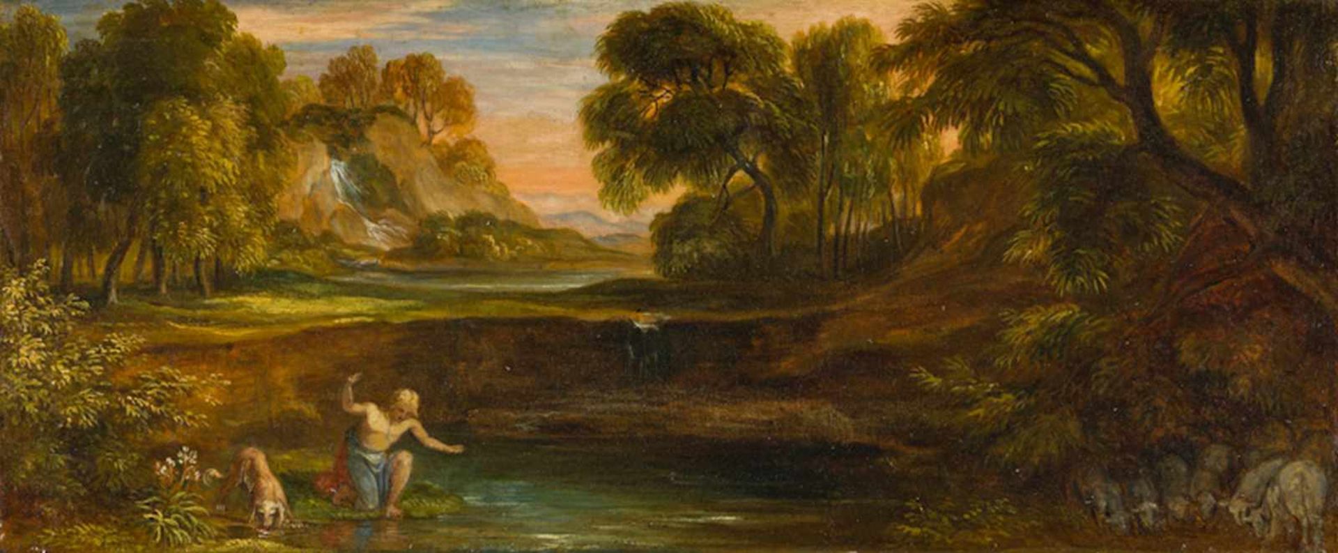 Wallis, G. Augustus (Merton, Florenz 1770- 1847) , Art desArkadische Landschaftmit dem