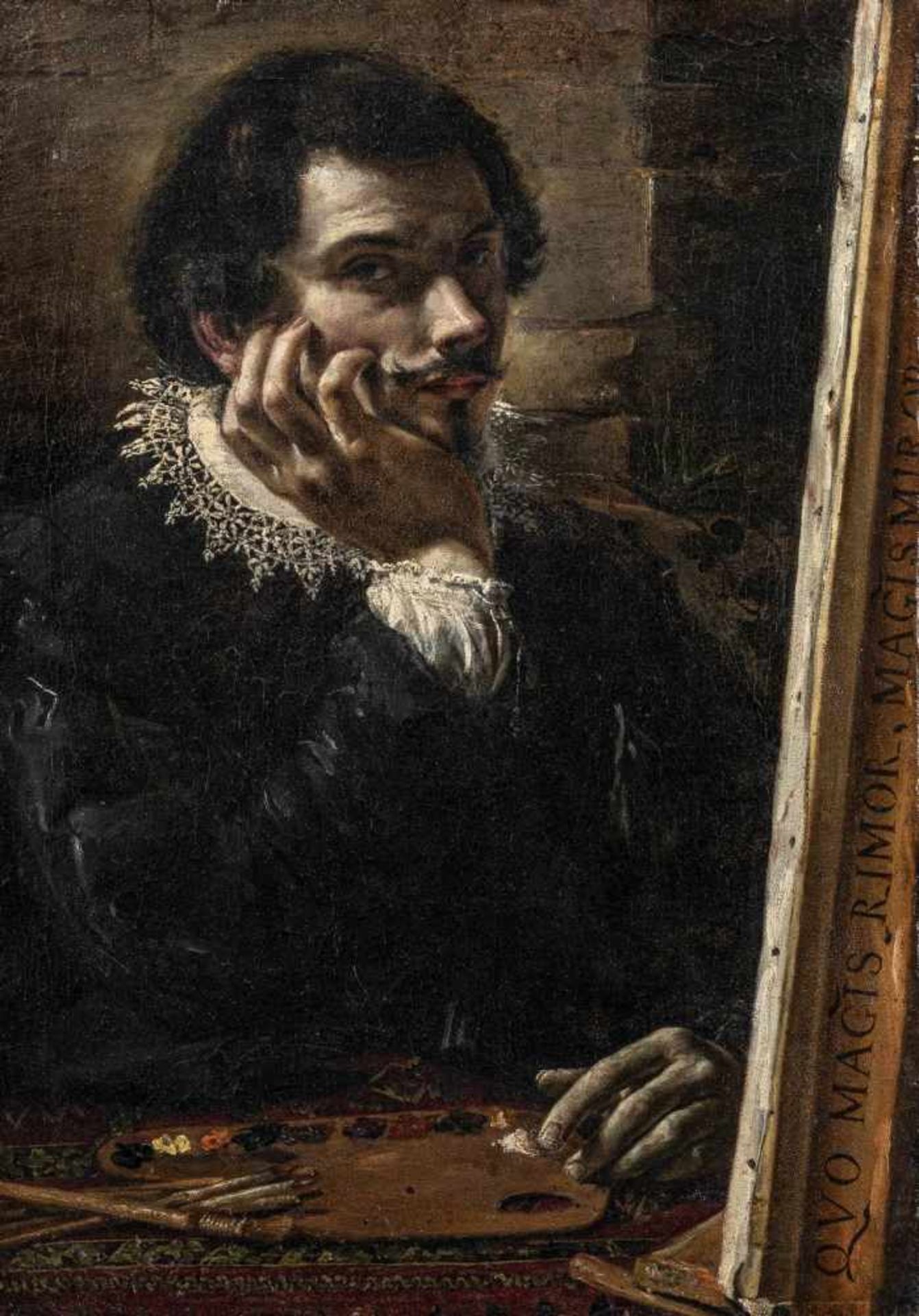 Borgianni, Orazio (Rom 1576-1616)Selbstporträt1602-06Brustbildnis in schwarzem Rock und