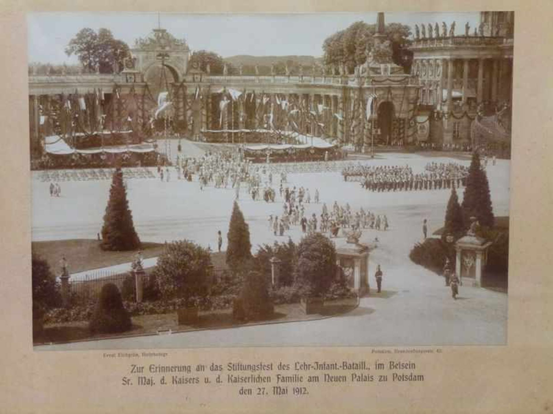 Potsdam, 1912 Fotographie, Stiftungsfest mit kaiserlicher Familie am neuen Palais,