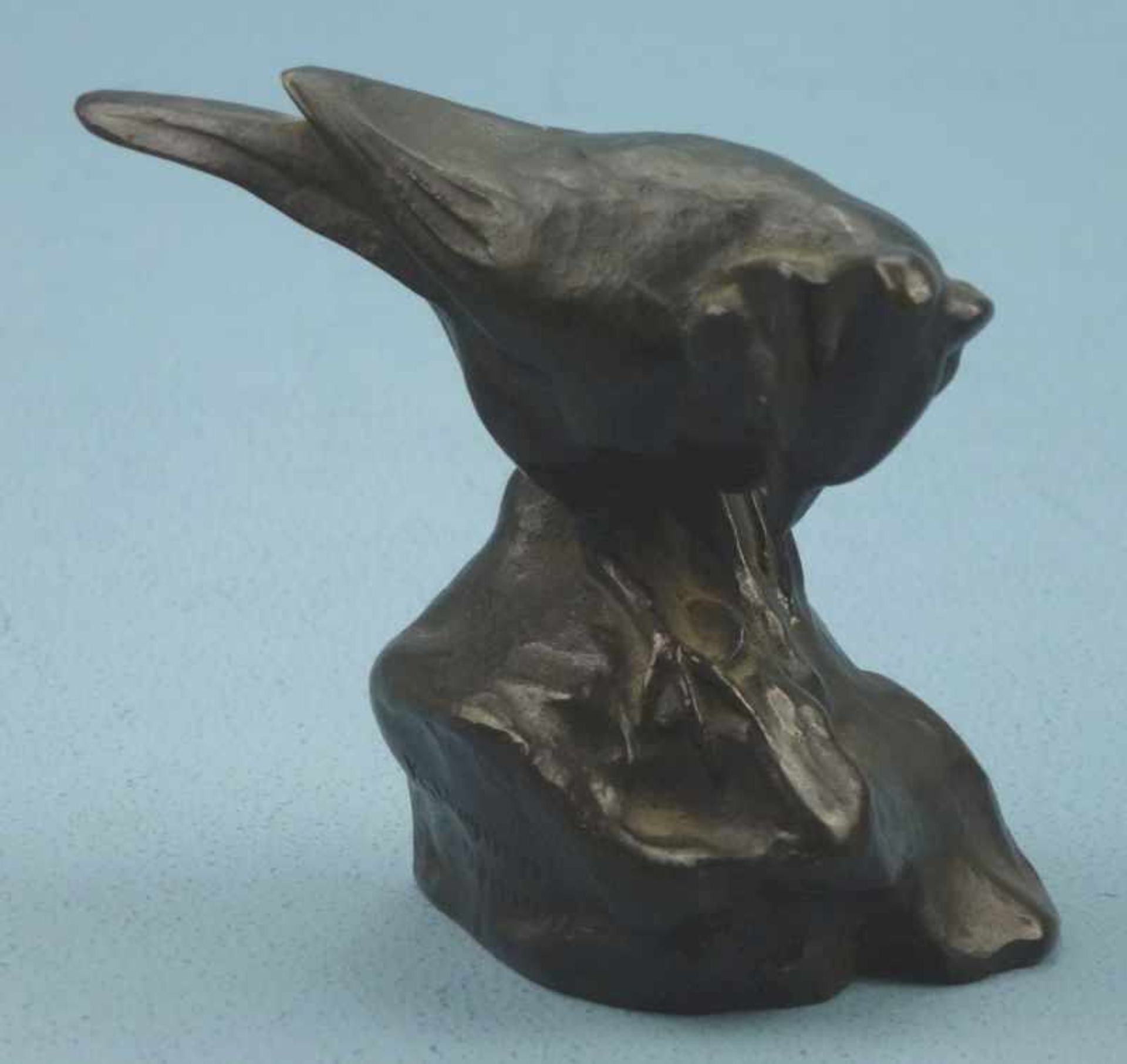 Haubenmeise, Karl Heynen-Dumont (1883-?) Bronze, braun patiniert, H 9cm