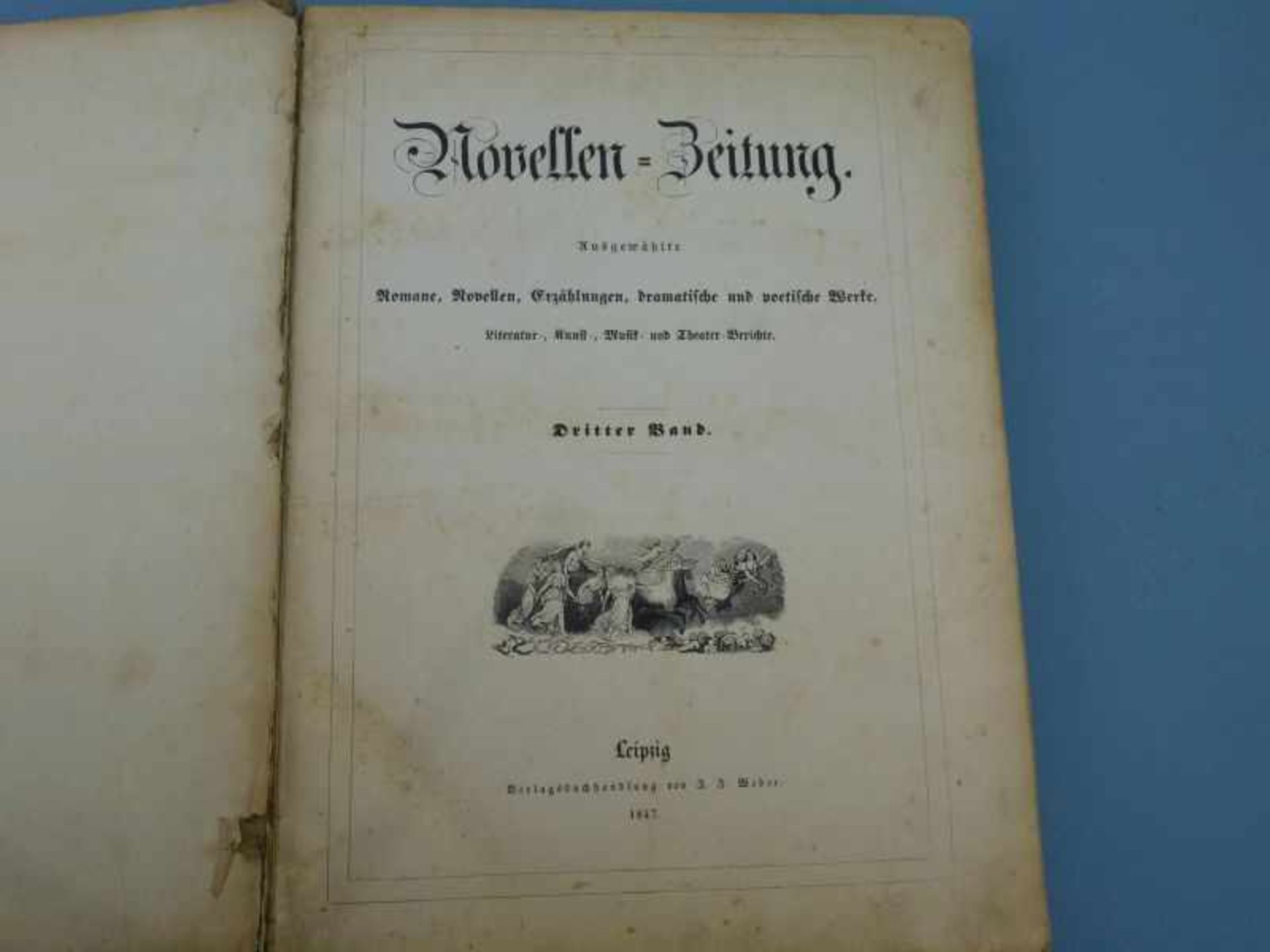"Novellen-Zeitung", Leipzig 1847 3. Band, Verlagsbuchhandlung J.J. Weber, 416 Seiten,36x27cm - Bild 2 aus 2