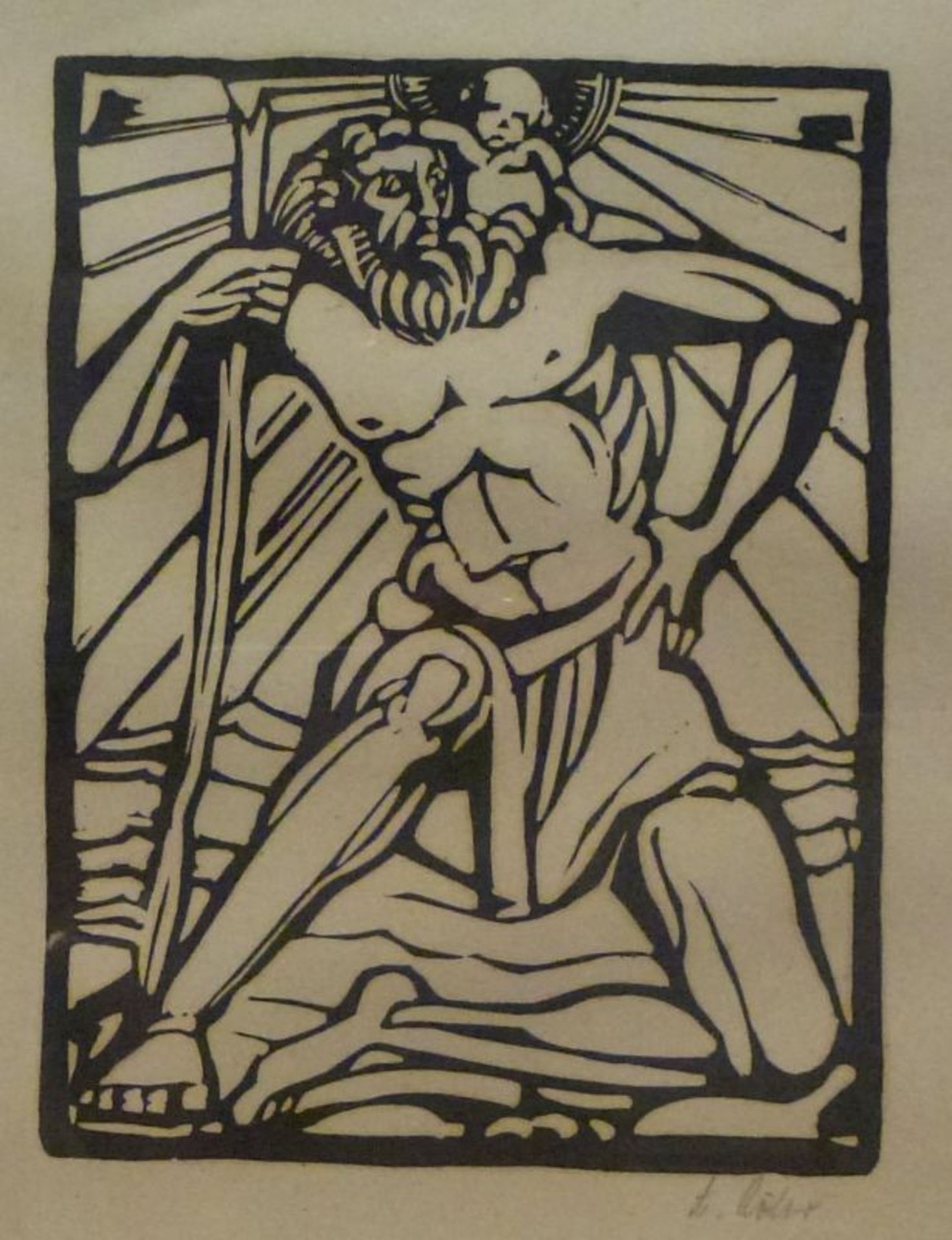 ChristopherusChristopherusAloys Röhr (1887-1953) Holzschnitt, Bleistiftsign., 50x40 cm, unter Gl.