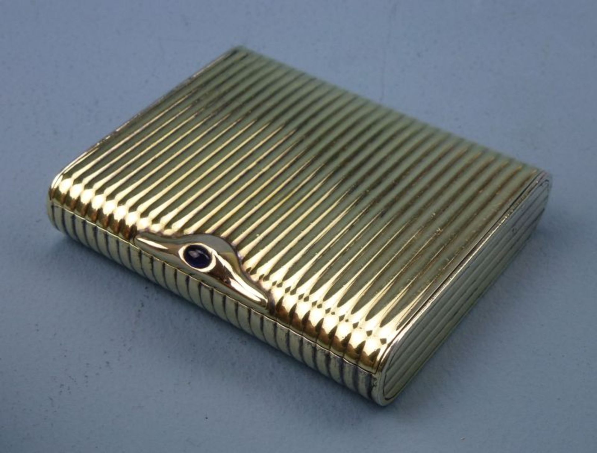 Art-Déco-ZigarilloetuiArt-Déco-Zigarilloetuium 1920, 925er Silber Vergoldung, gerundete Kanten,