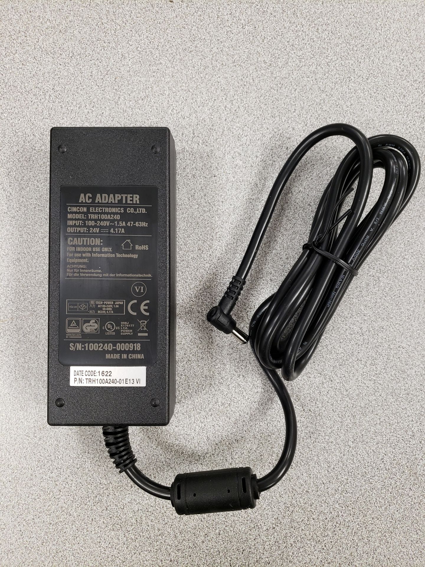 AC Adapter - Cincon Electronics "TRH100A240"