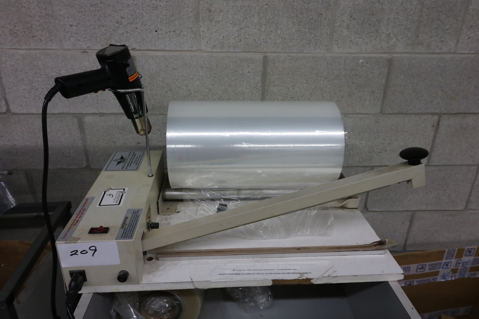 AIE AIE-2018 Shrink Wrap Roll Dispenser, Sealer w/ Hand Held Heat Gun