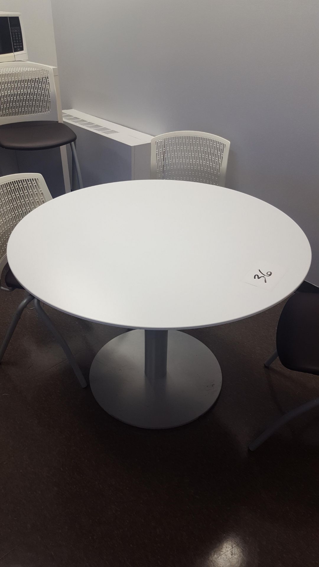 White 42" Round Cafeteria Table - Image 2 of 2