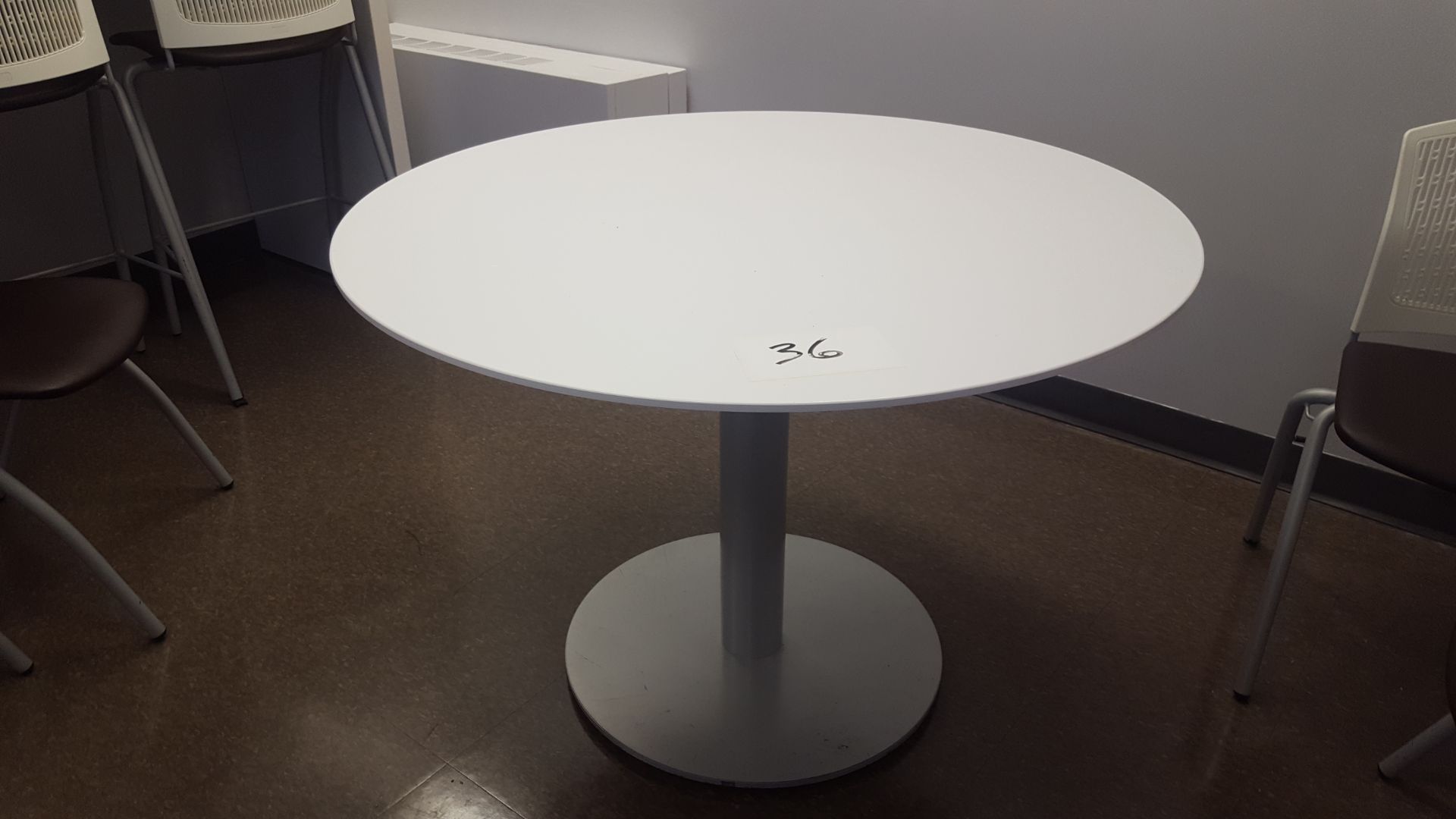 White 42" Round Cafeteria Table