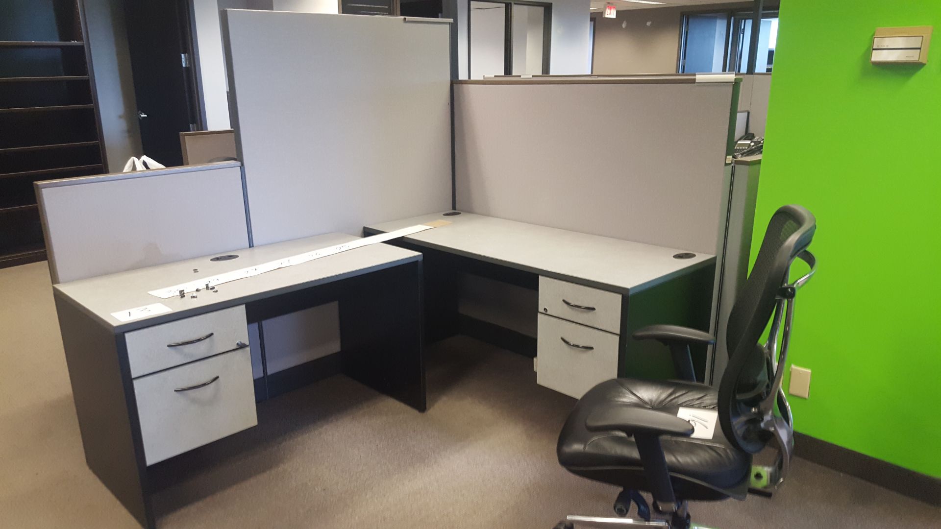 2 Grey Melamine Single Pedestal Desks - Image 2 of 2