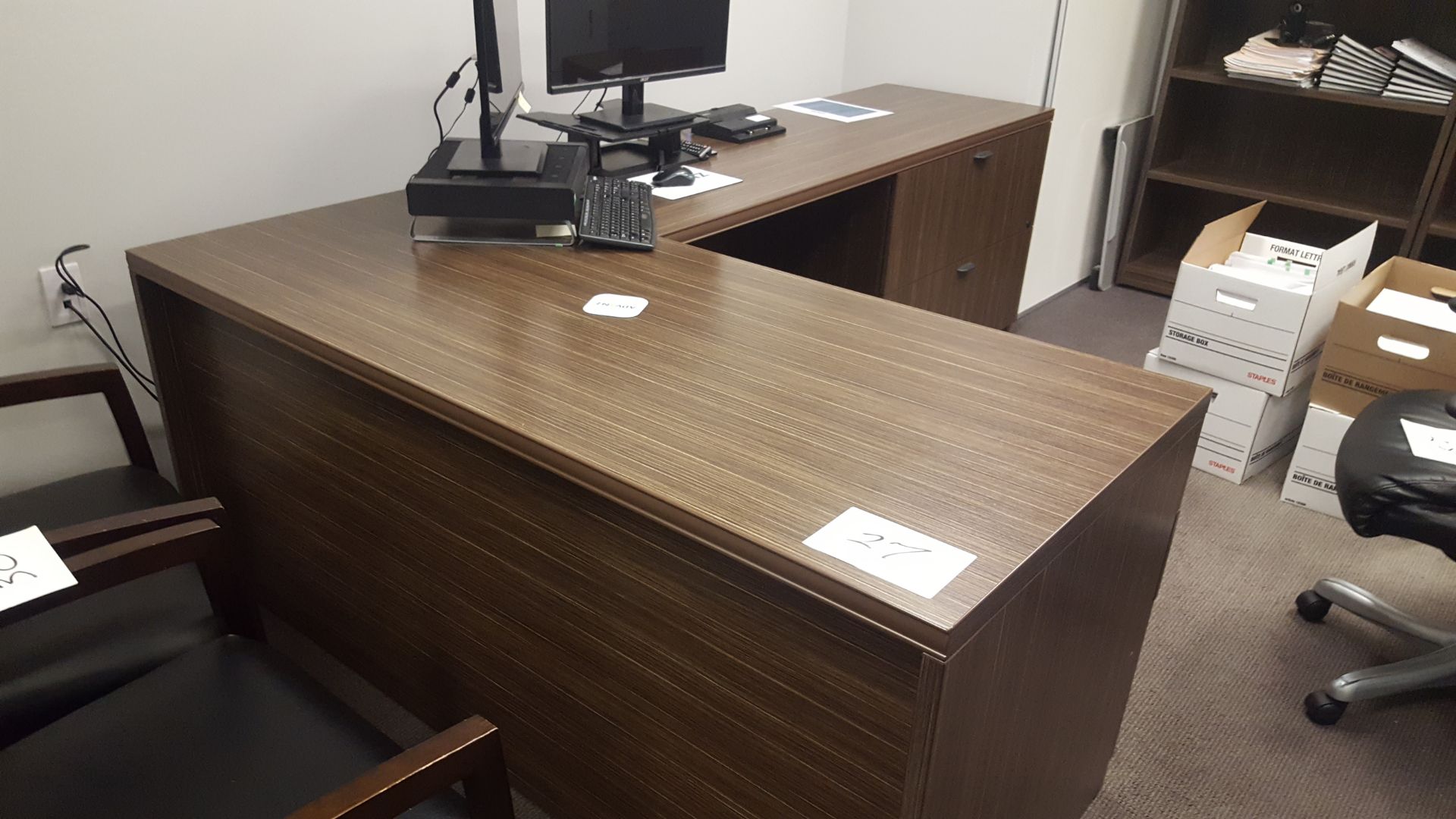 L-shaped Desk 30" X 65" w/ 24" X 71" Runoff