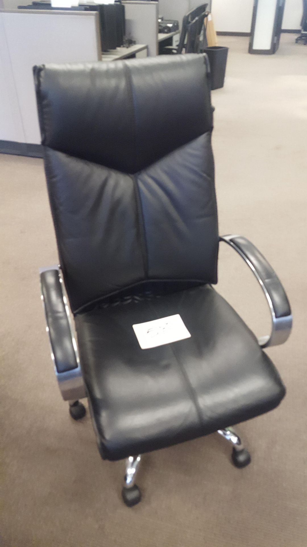 Black Leather Swivel Armchair