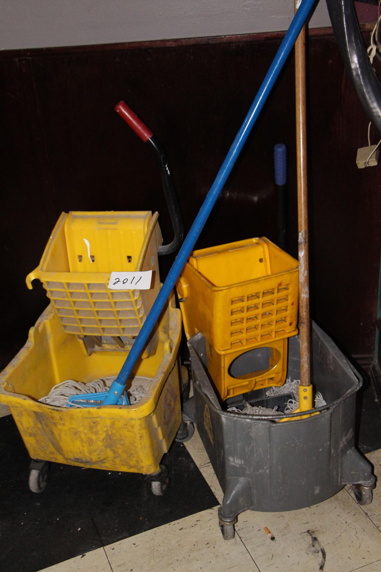 Lot 2 mop and buckets
