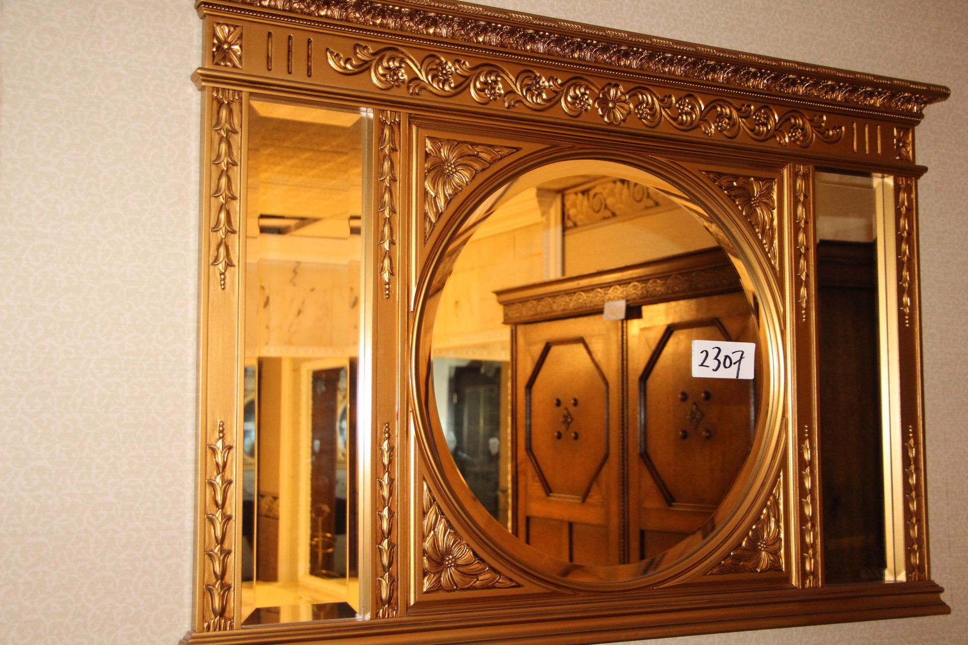 Golden color framed mirror