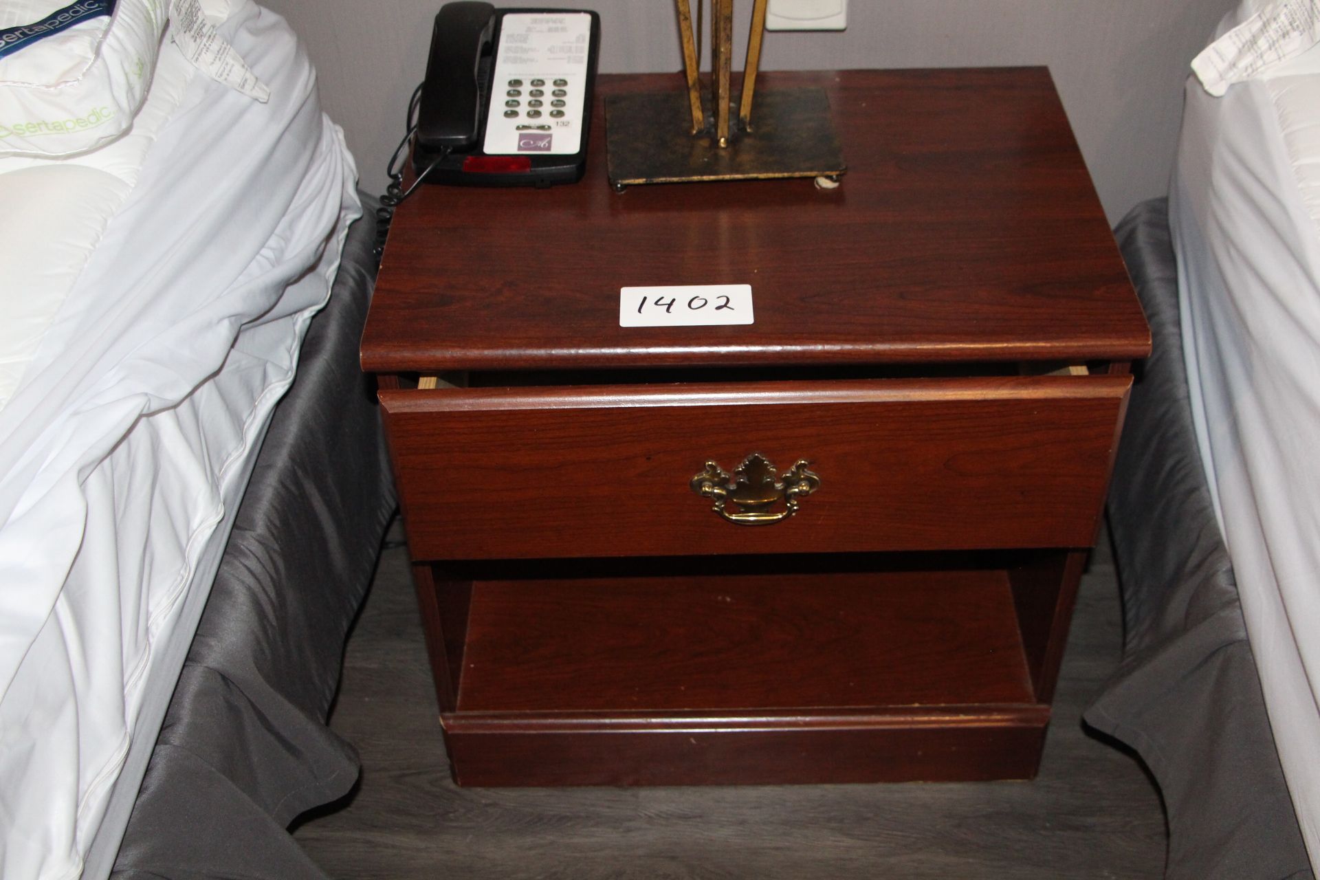 Mahogany color single drawer night stand